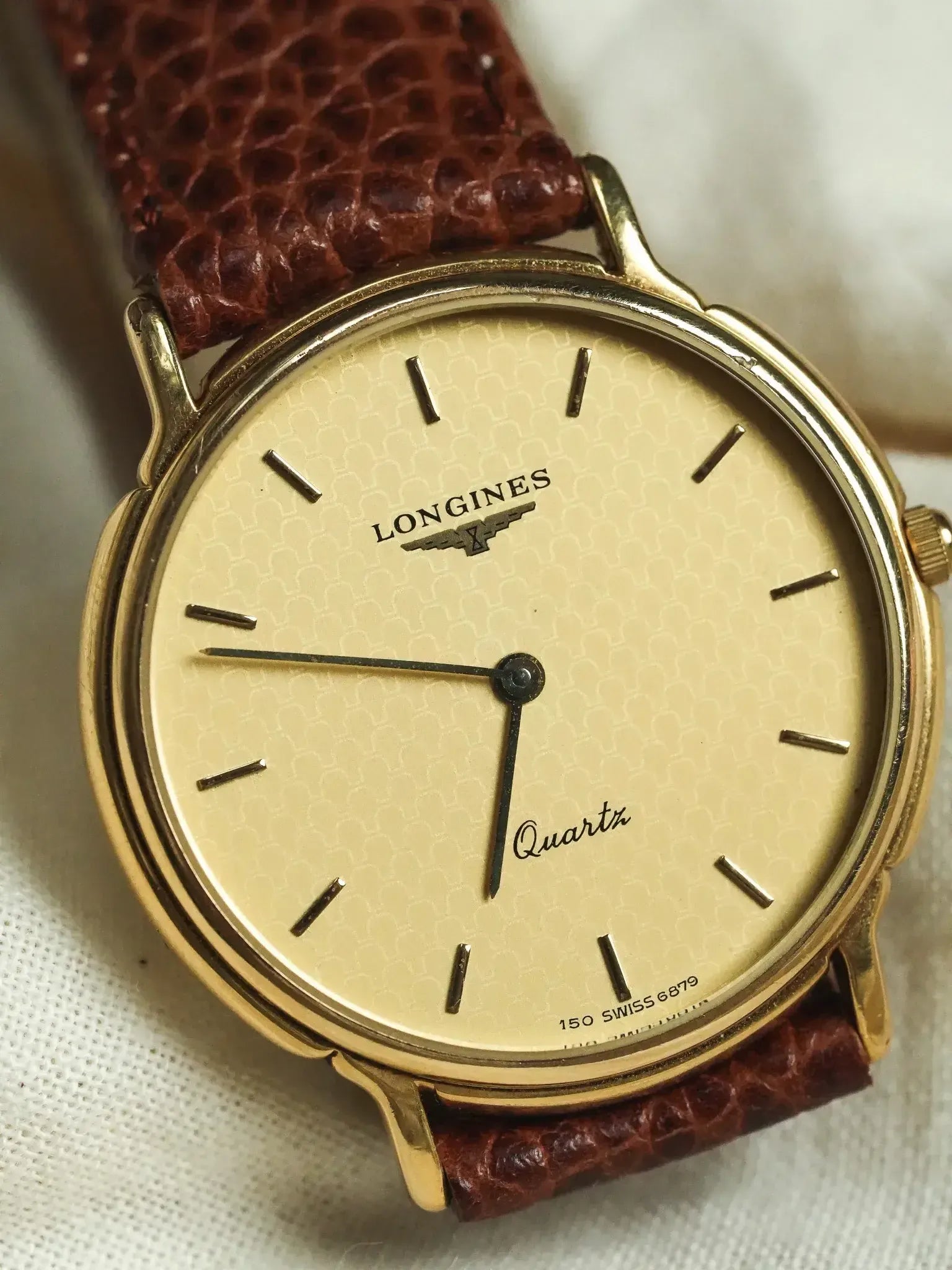 Longines - Ronde Cadran Ecaille Quartz Or - 1980s - Atelier Victor