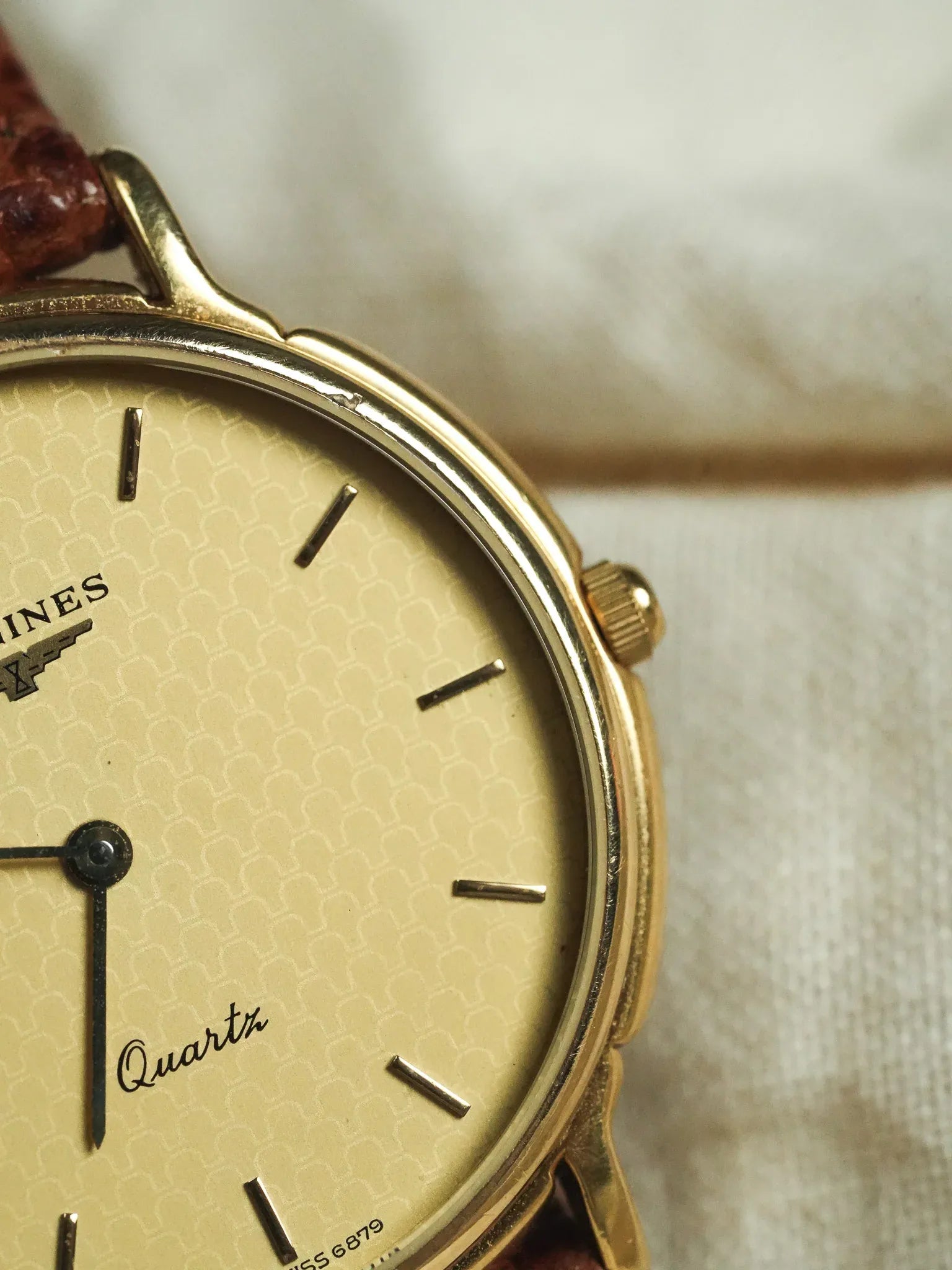 Longines - Ronde Cadran Ecaille Quartz Or - 1980s - Atelier Victor - Vintage Shop