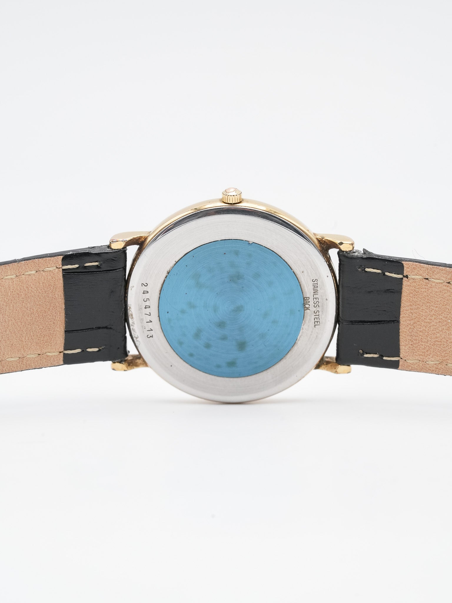 Longines - Ronde plaqué or lin - 1980s - Atelier Victor - Vintage Shop