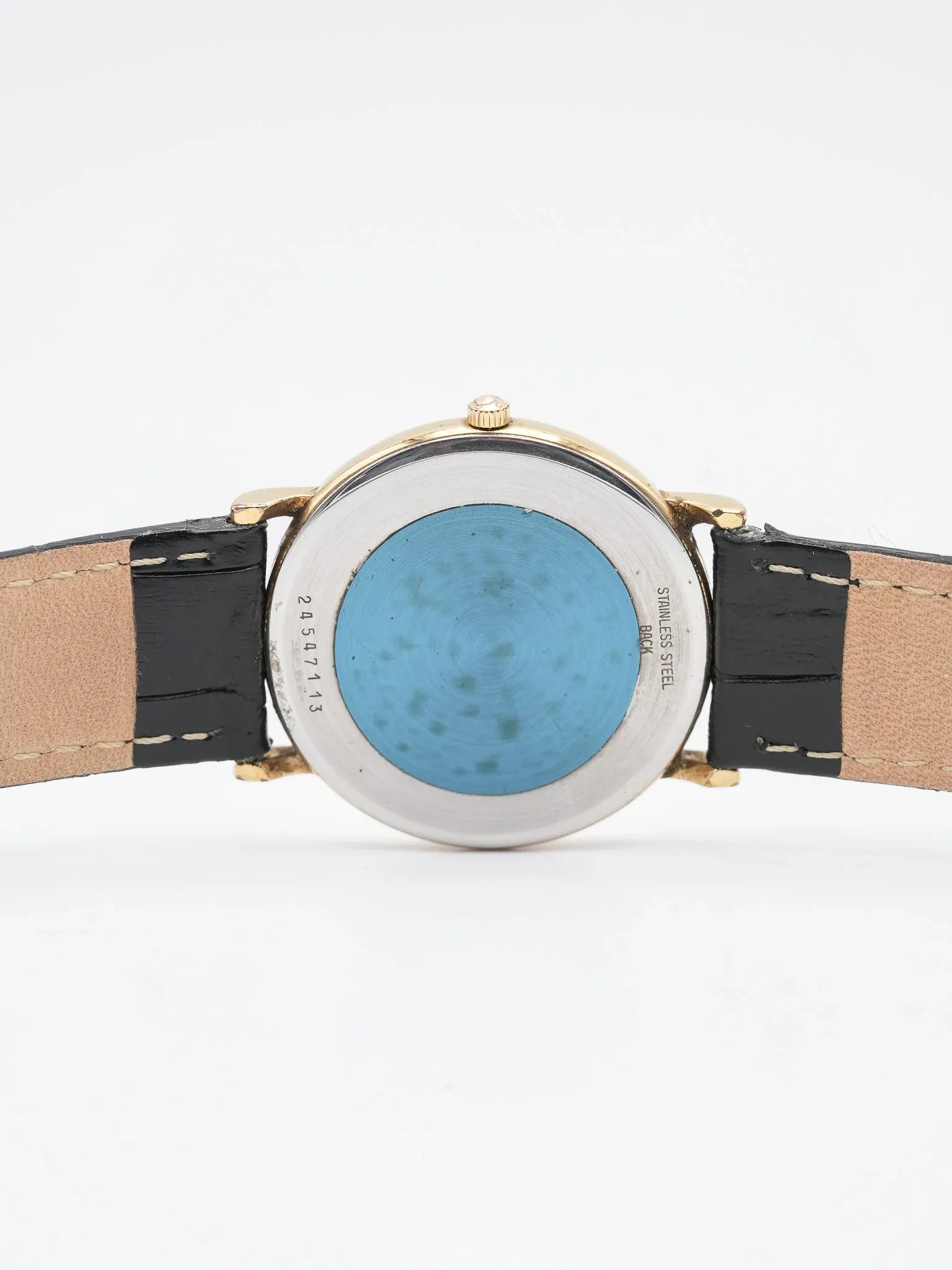 Longines - Ronde plaqué or lin - 1980s - Atelier Victor - Vintage Shop
