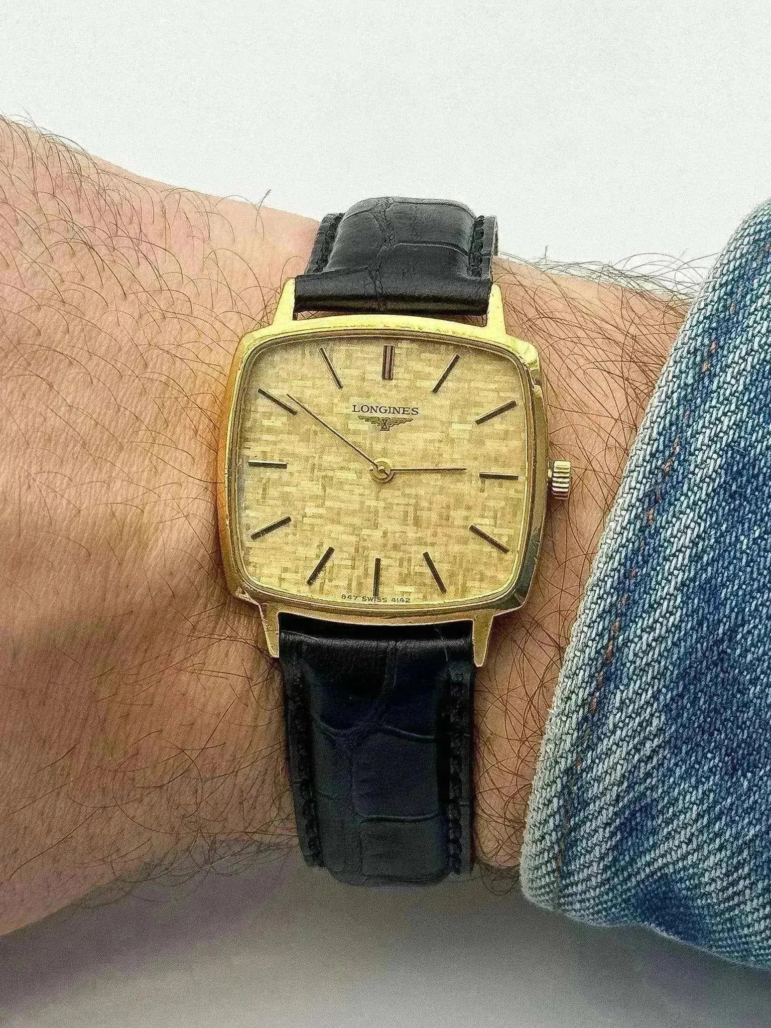 T*1様 LONGINES スクエア型メッシュバンド時計 Longines - Square Tapissé - FULL SET - 1977