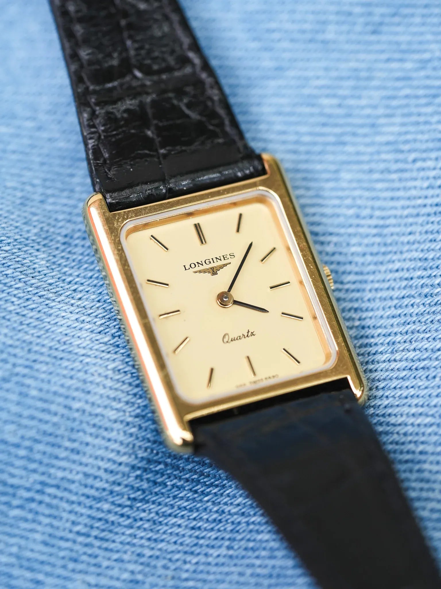 Longines - Tank Plaqué or Femme - 1980s - Atelier Victor - Vintage Shop