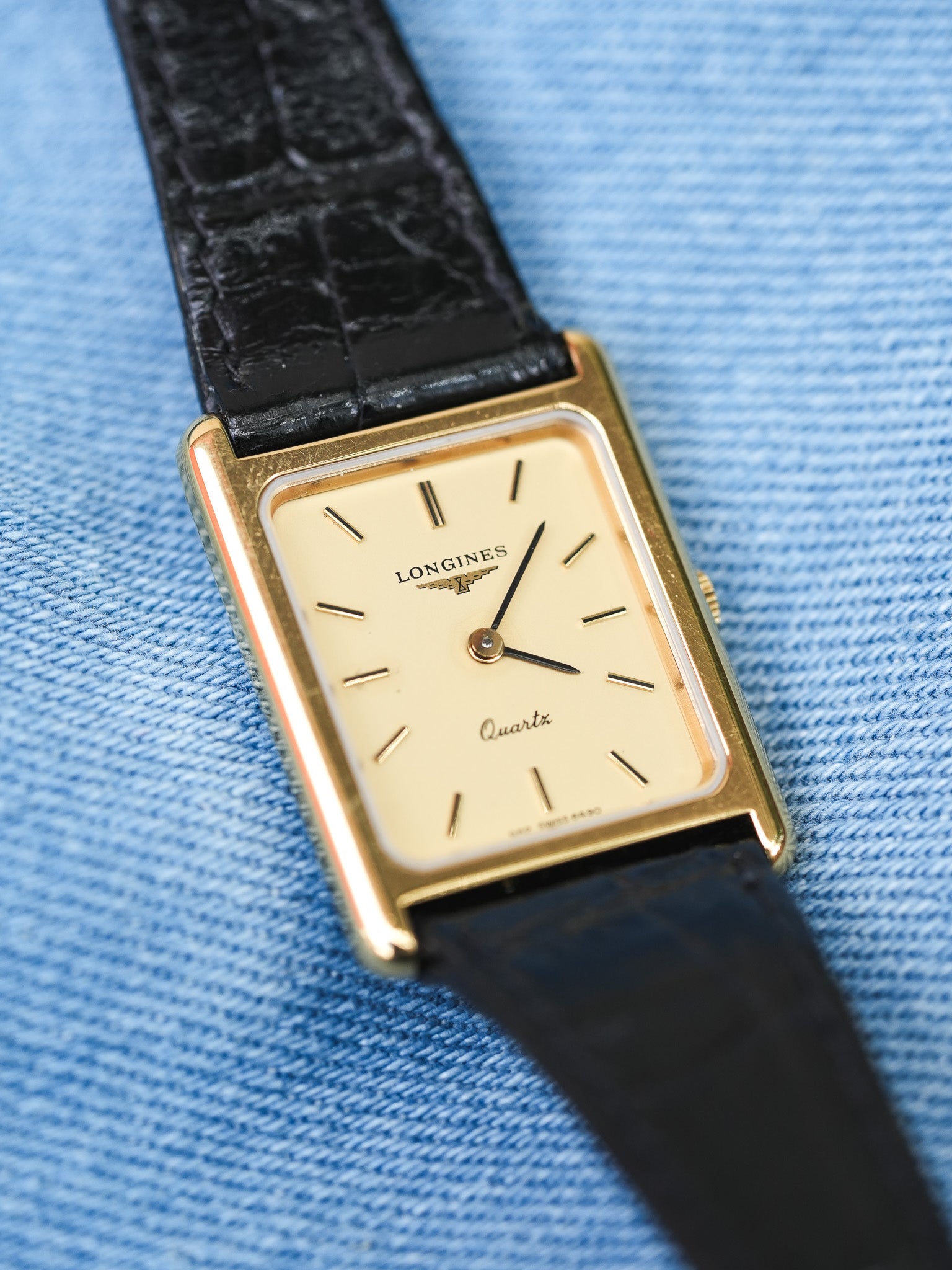 Longines - Tank Plaqué or Femme - 1980s - Atelier Victor - Vintage Shop