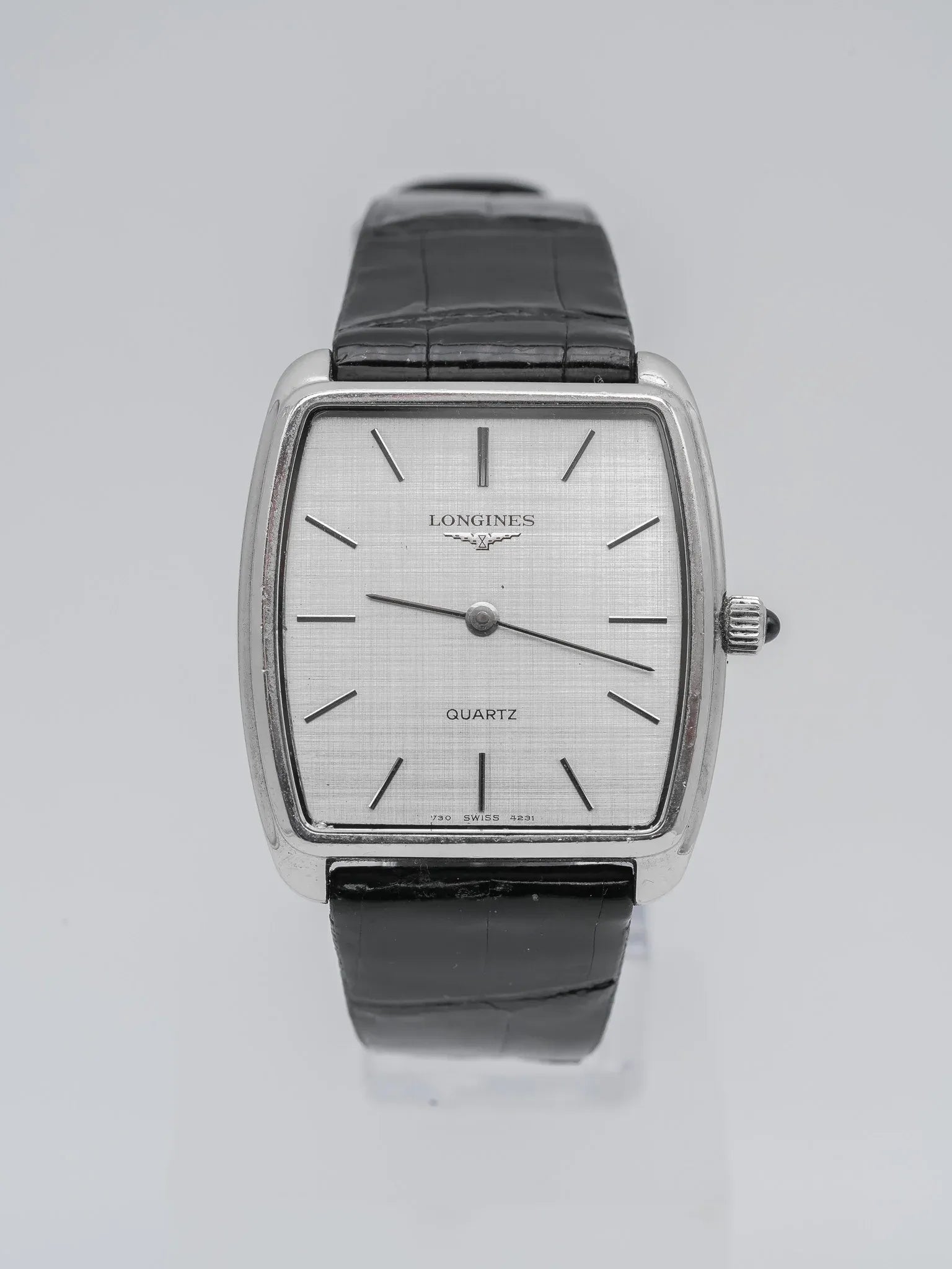 Longines - Tonneau Lin Acier - 1980s - Atelier Victor - Vintage Shop