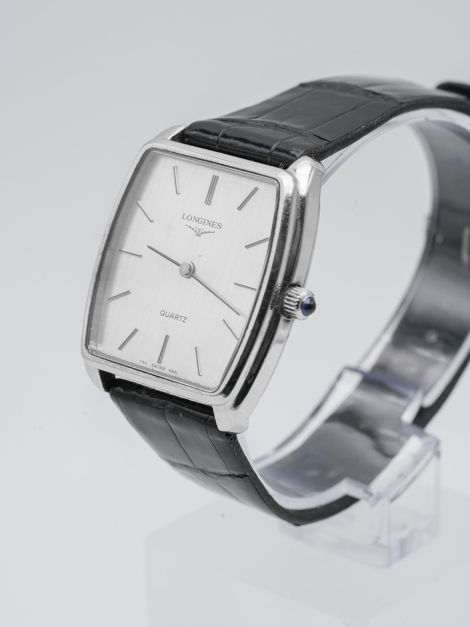 Longines - Tonneau Lin Acier - 1980s - Atelier Victor - Vintage Shop