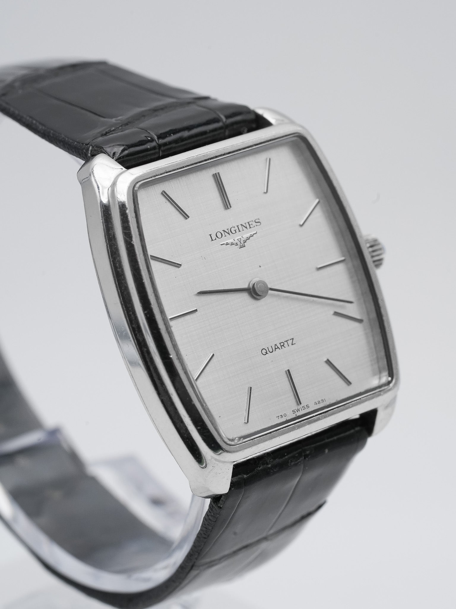 Longines - Tonneau Lin Acier - 1980s - Atelier Victor - Vintage Shop