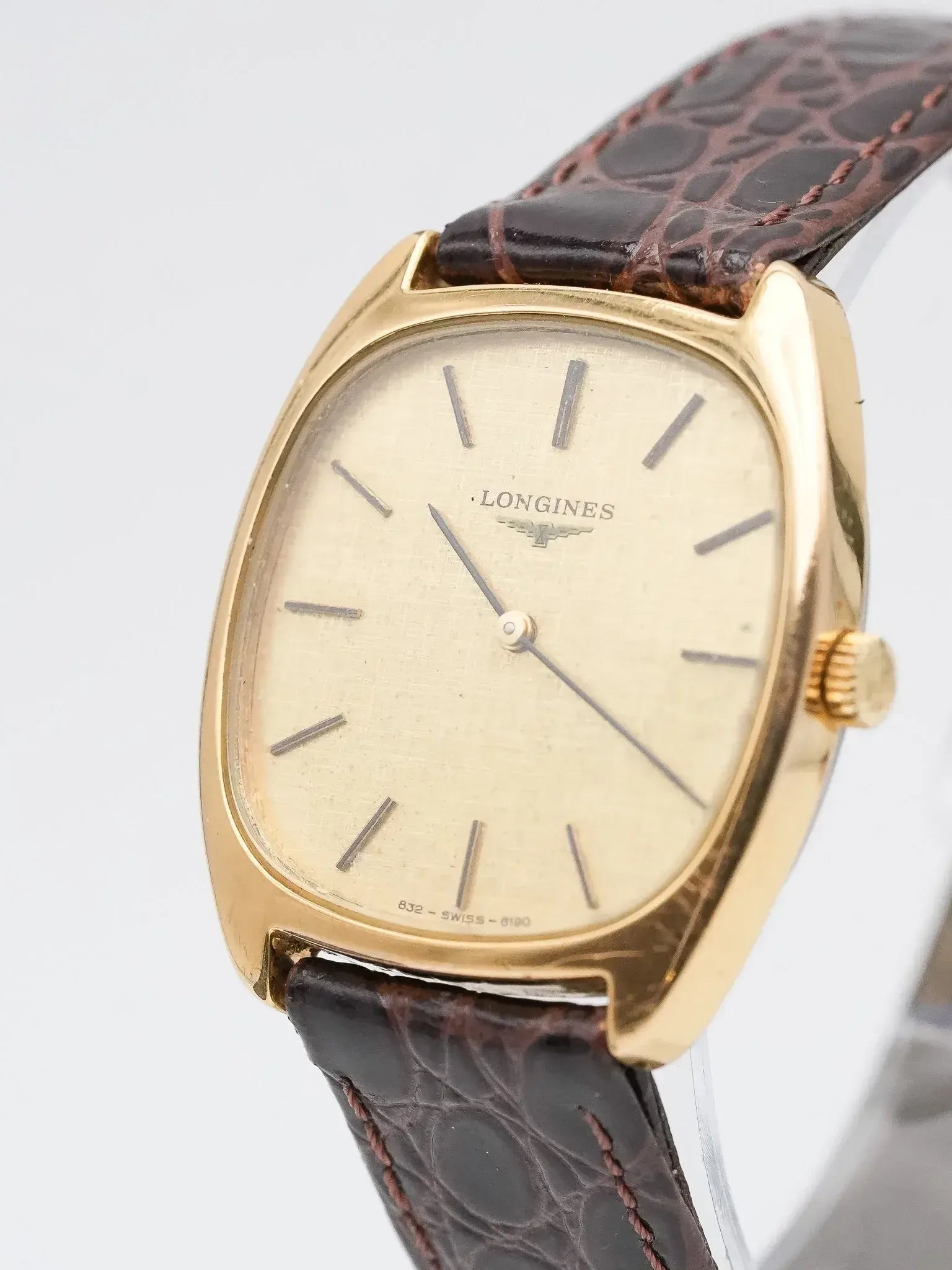 Longines - Tonneau Lin plaqué or meca - 1980s - Atelier Victor