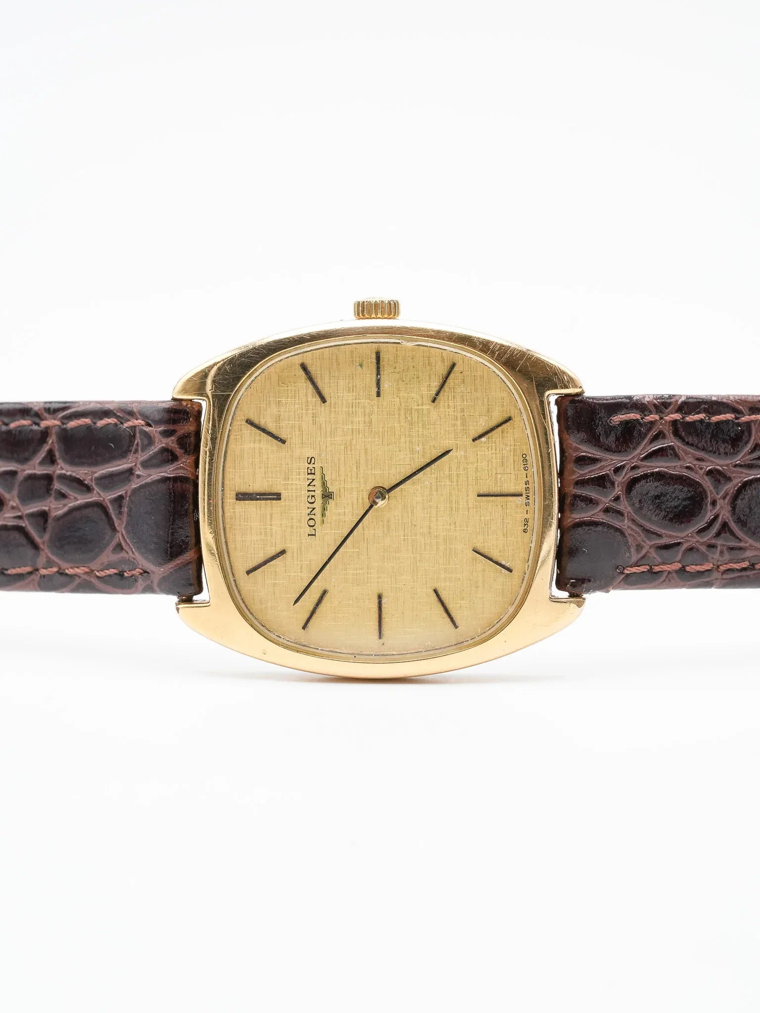 Longines - Tonneau Lin plaqué or meca - 1980s - Atelier Victor - Vintage Shop