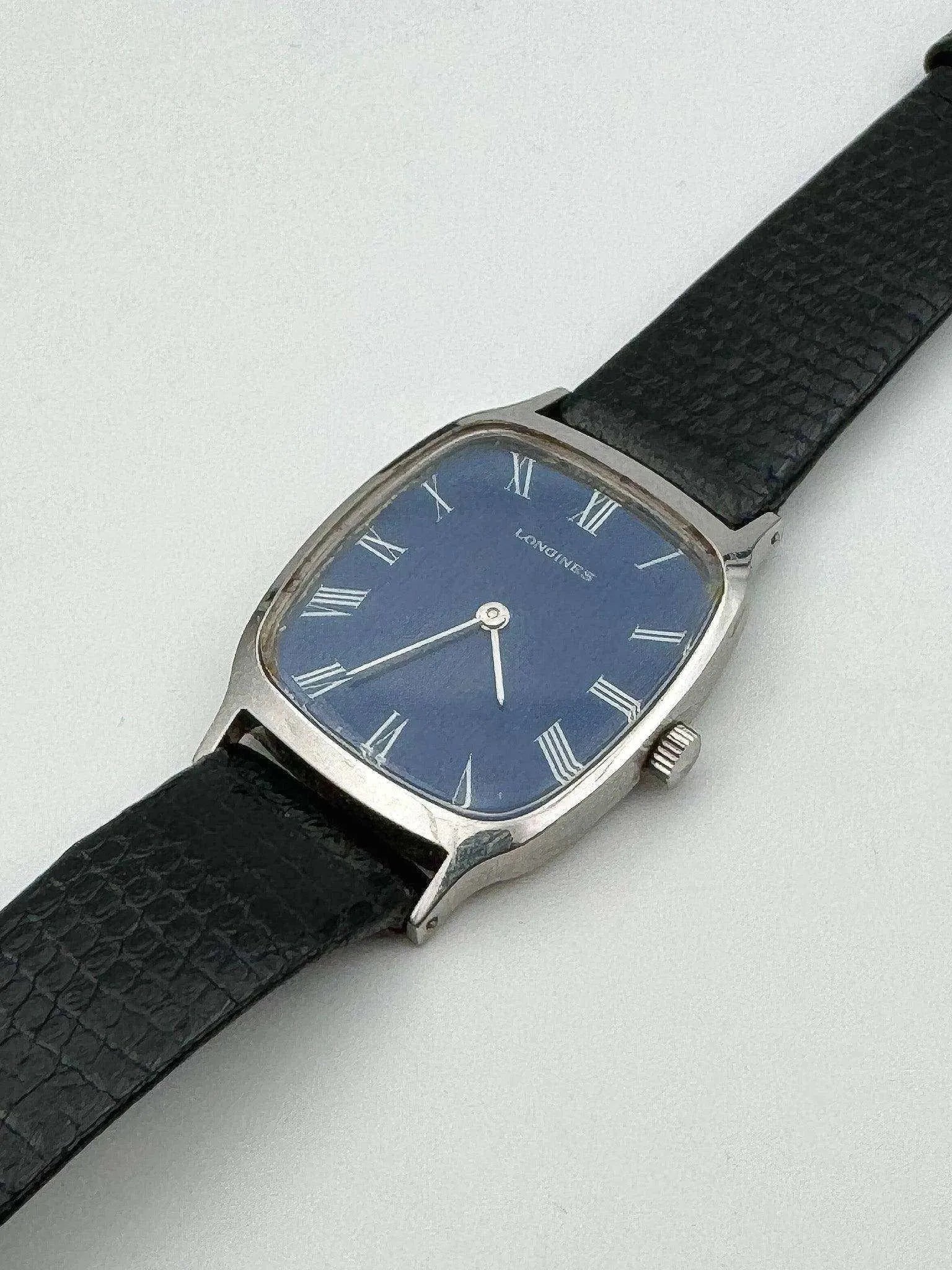 Longines - Tonneau Romain Bleu Nuit - 1970s - Atelier Victor Paris - Vintage Watch Shop Dubai