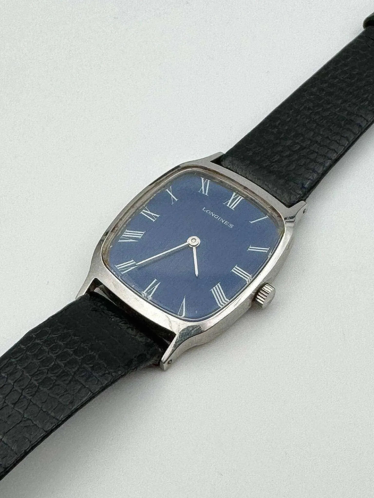 Longines - Tonneau Romain Bleu Nuit - 1970s - Atelier Victor - Vintage Shop