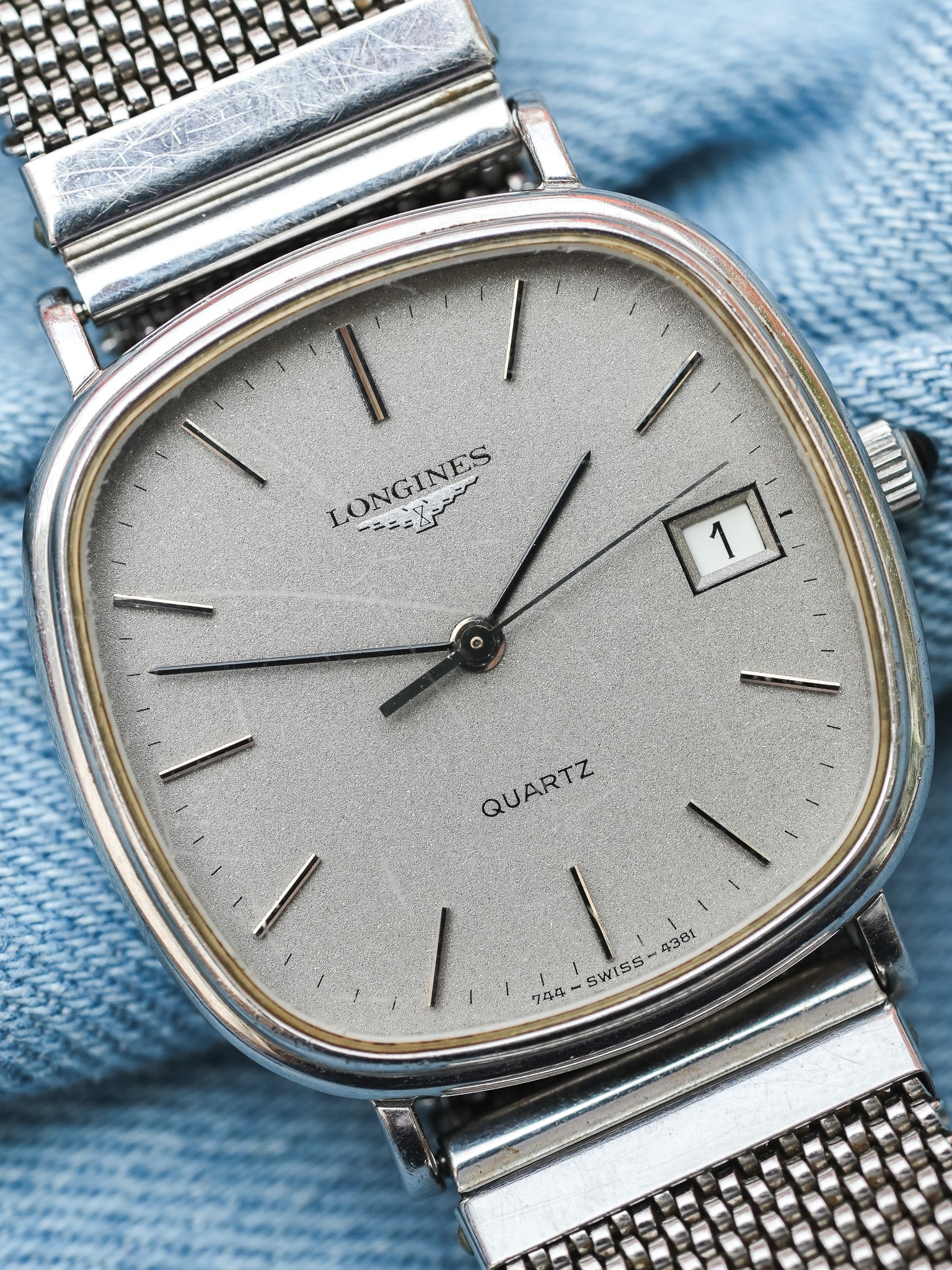 Longines - TV acier cadran argent - 1980s - Atelier Victor - Vintage Shop