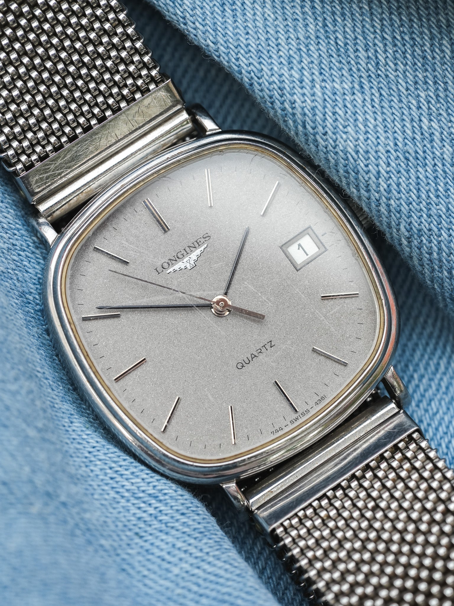 Longines - TV acier cadran argent - 1980s - Atelier Victor - Vintage Shop
