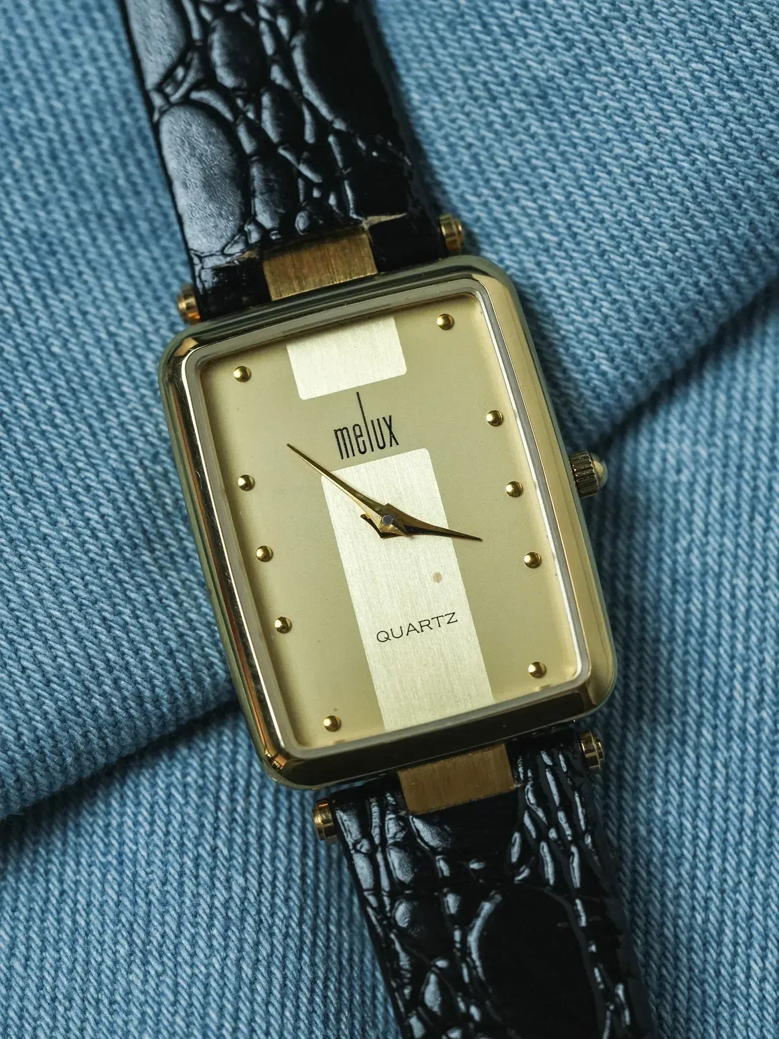 Melux - Tank Vintage Rectangulaire Or - NOS - 1990s - Atelier Victor