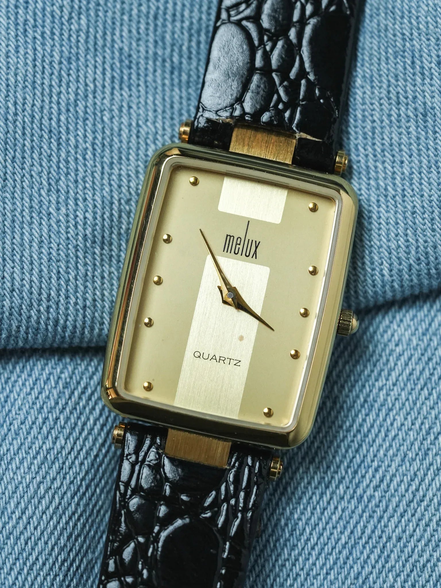 Melux - Tank Vintage Rectangulaire Or - NOS - 1990s - Atelier Victor