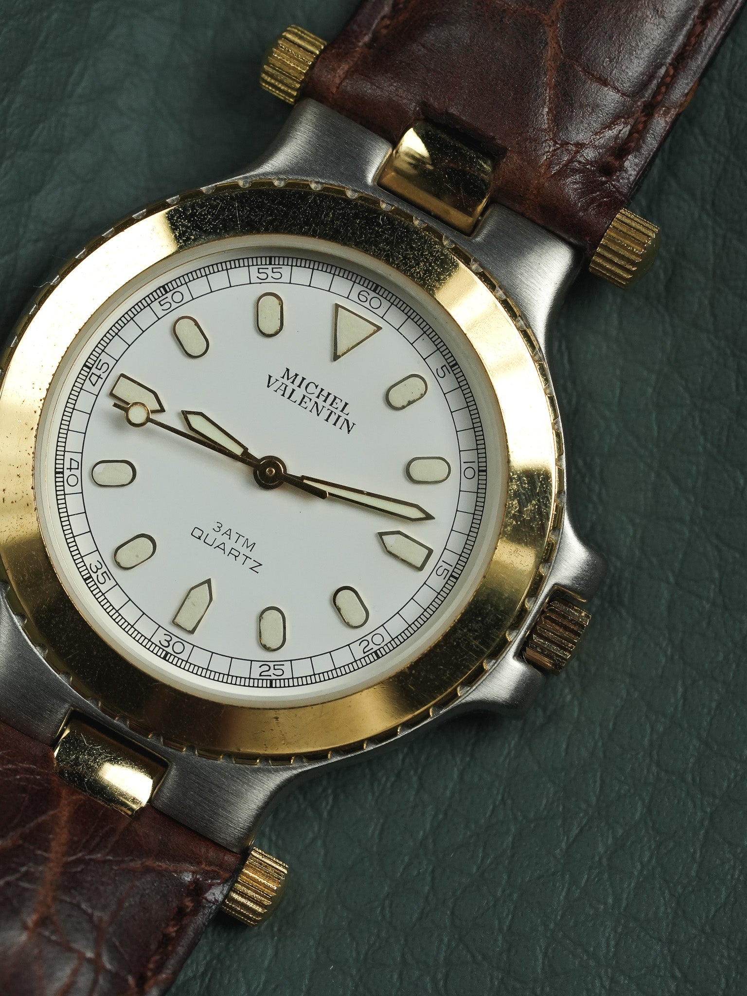 Michel Valentin - Acier Or Cornes Centrales - Neuve de stock - 1990s - Atelier Victor - Vintage Shop