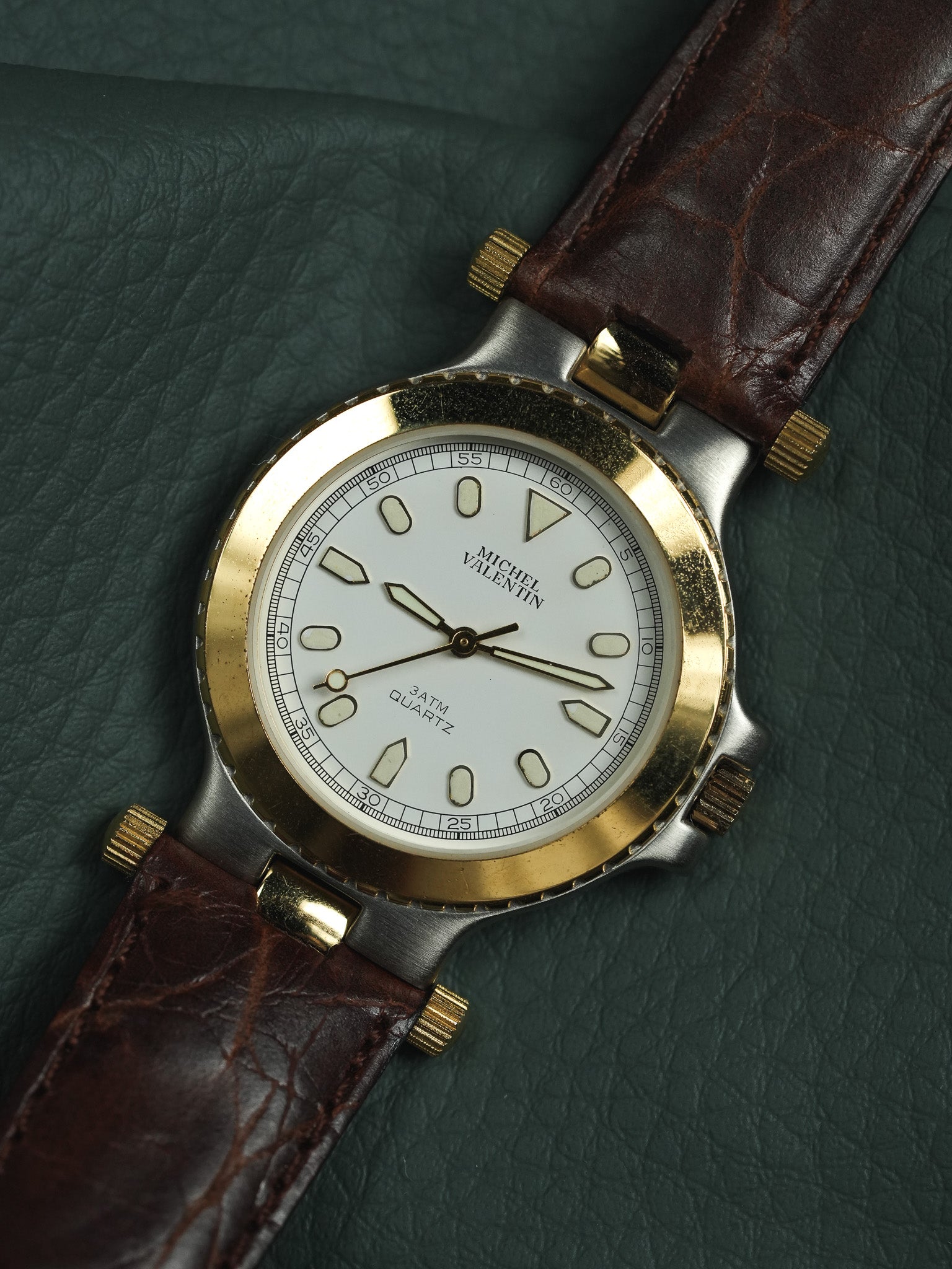 Michel Valentin - Acier Or Cornes Centrales - Neuve de stock - 1990s - Atelier Victor - Vintage Shop