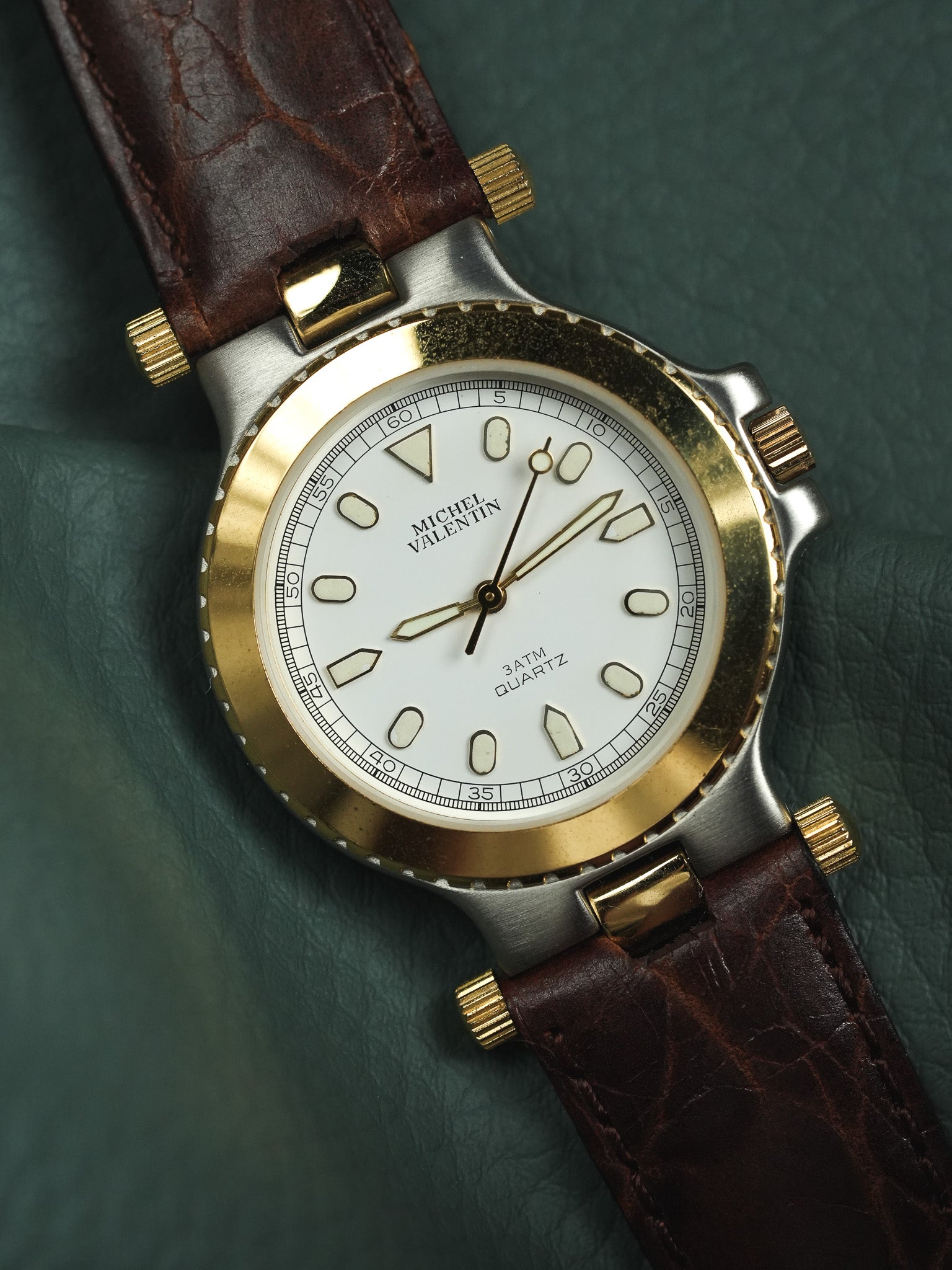 Michel Valentin - Acier Or Cornes Centrales - Neuve de stock - 1990s - Atelier Victor - Vintage Shop