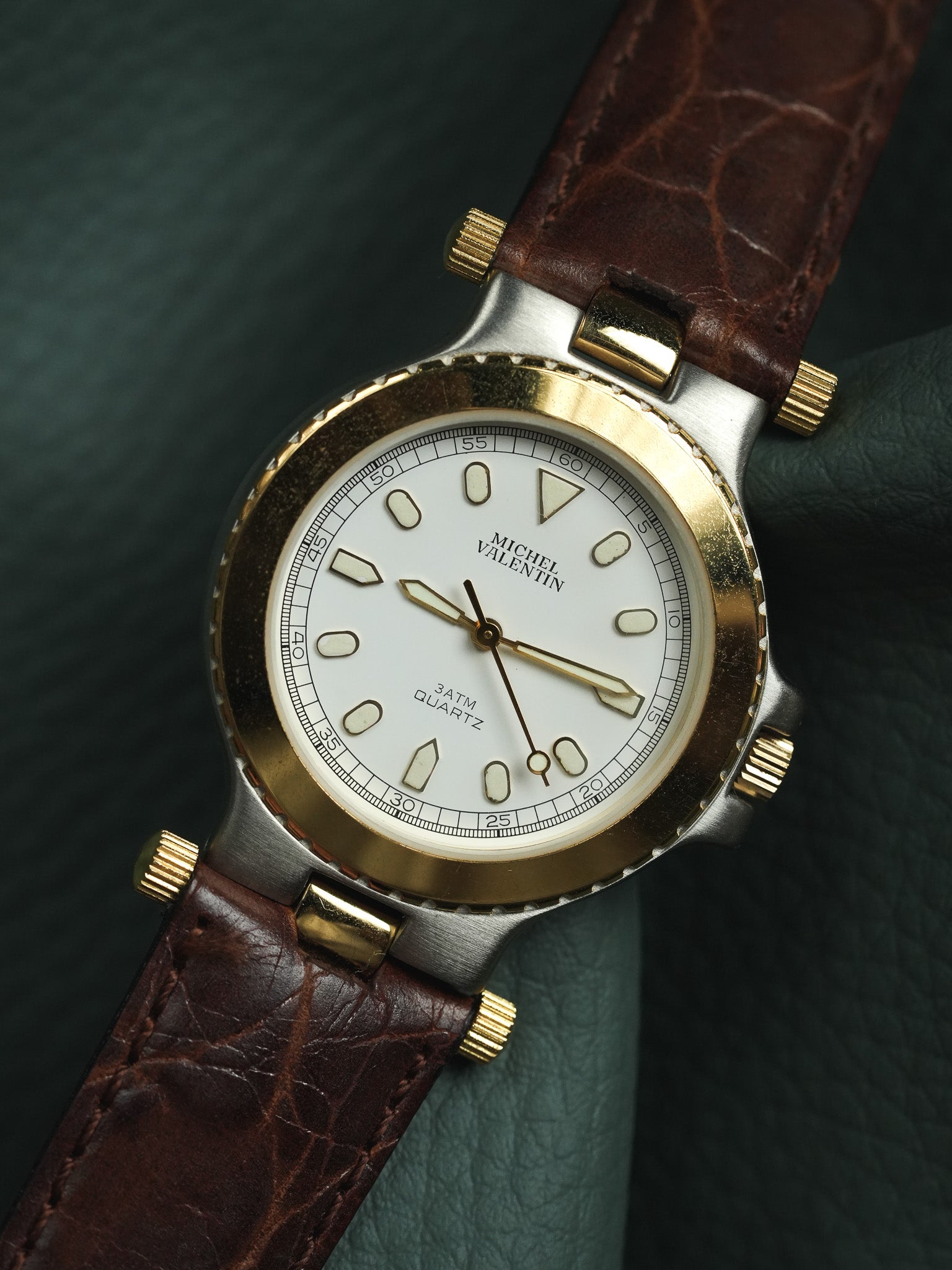 Michel Valentin - Acier Or Cornes Centrales - Neuve de stock - 1990s - Atelier Victor - Vintage Shop