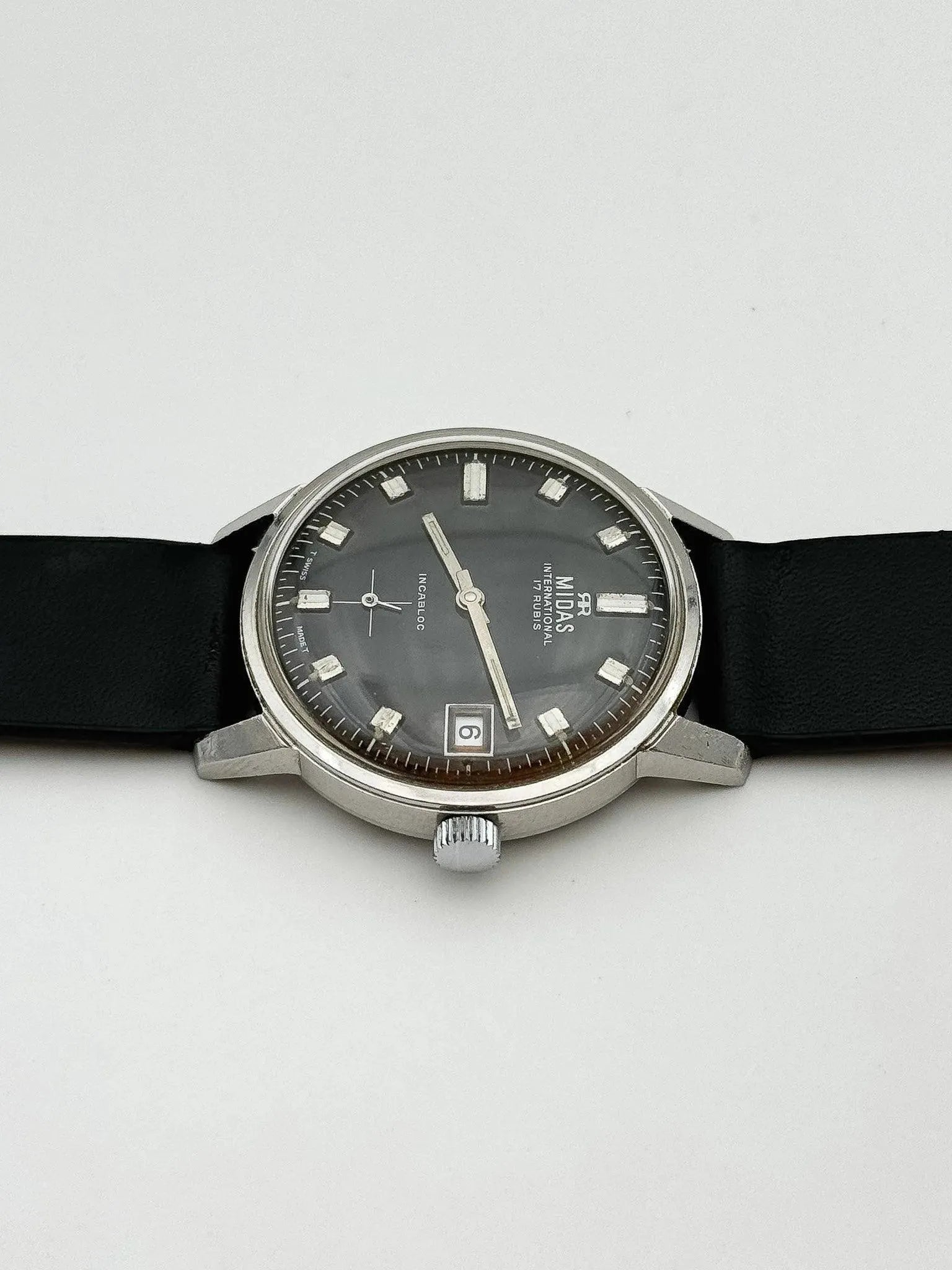 Midas - Black Sub-Seconds - 1970s - Atelier Victor Paris - Vintage Watch Shop Dubai