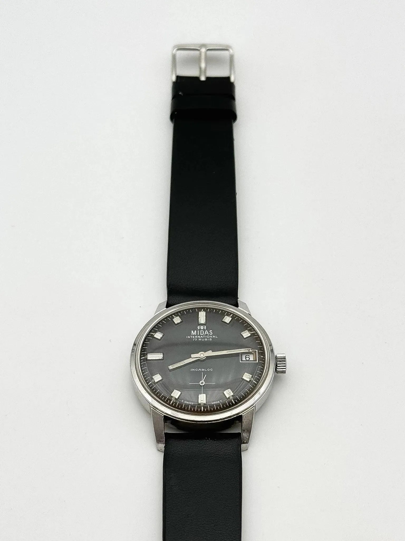 Midas - Black Sub-Seconds - 1970s - Atelier Victor Paris - Vintage Watch Shop Dubai