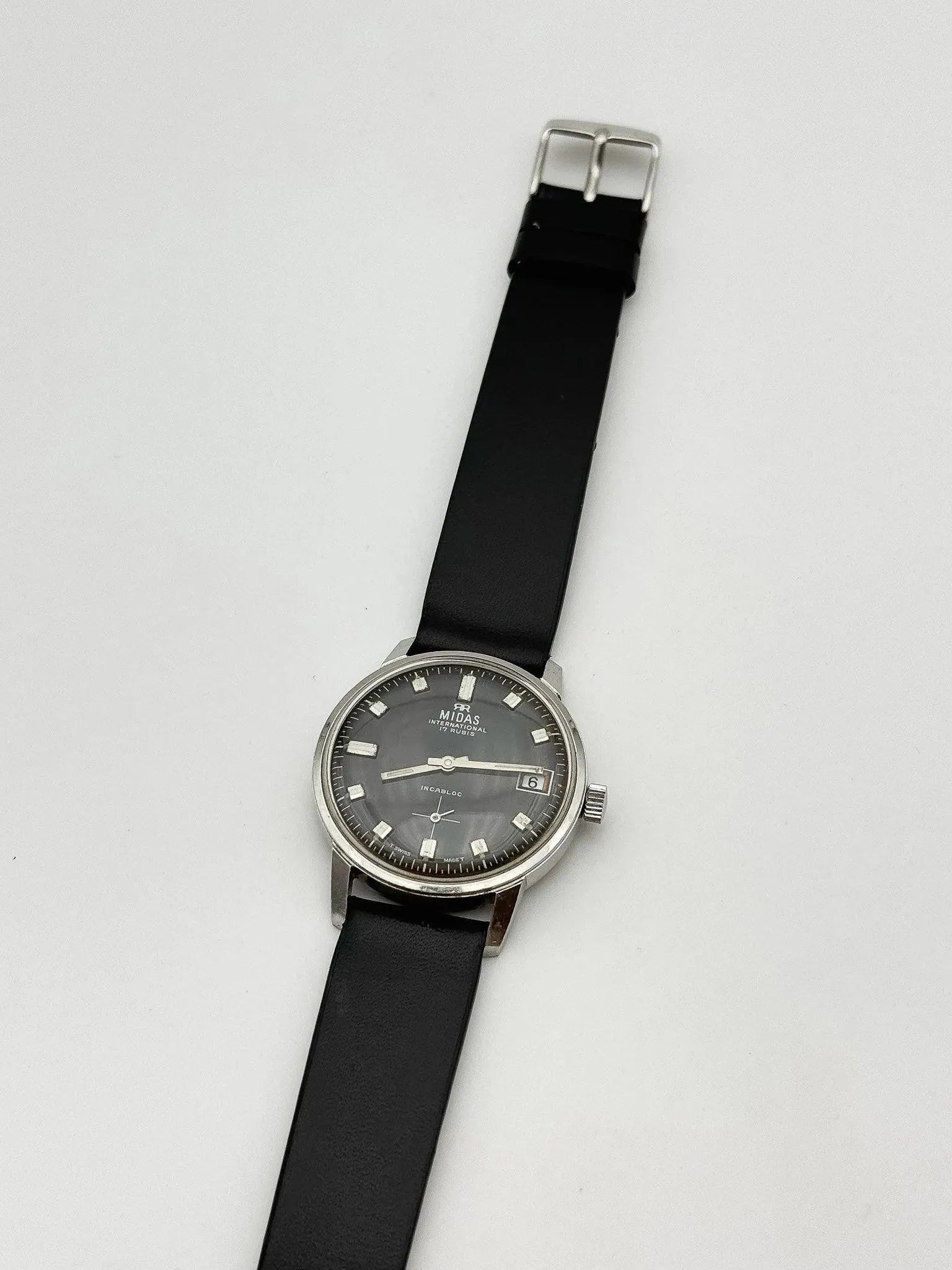 Midas - Black Sub-Seconds - 1970s - Atelier Victor Paris - Vintage Watch Shop Dubai