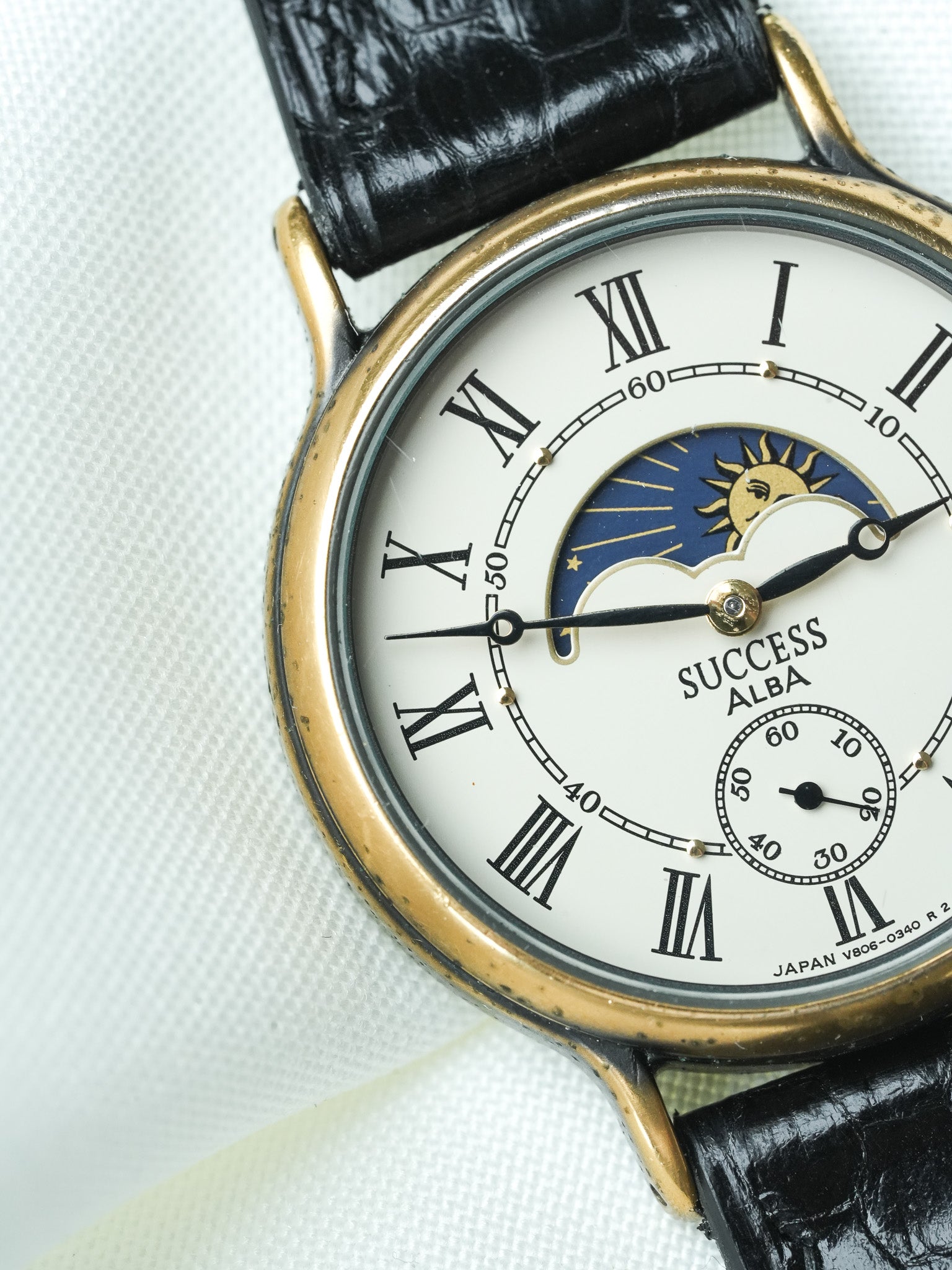 Montre Alba (Seiko) Vintage - Lever/Coucher du Soleil Patine (1982) - Atelier Victor