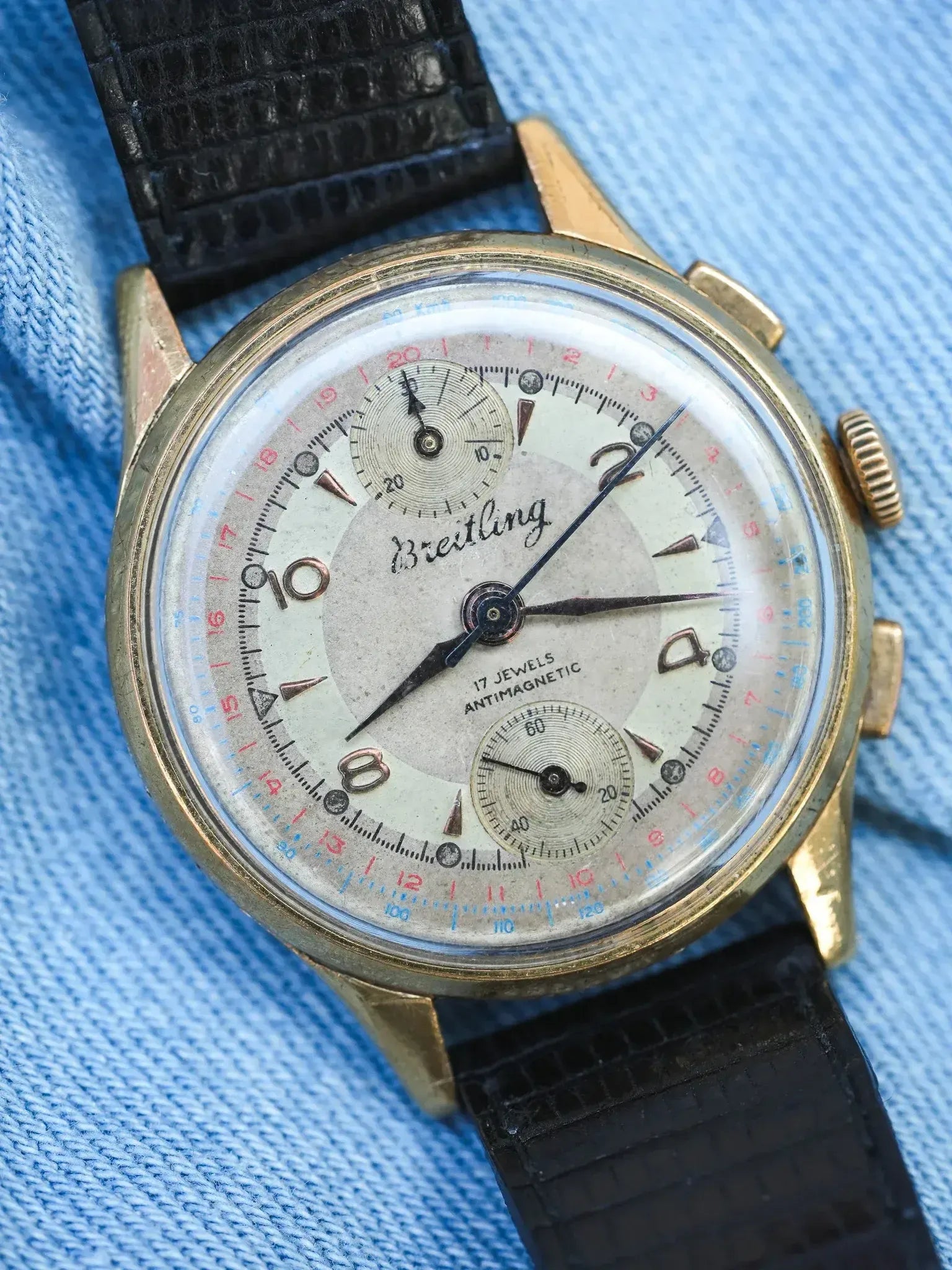 Montre Breitling 178 Vintage - 35mm Plaqué Or Chronographe (Années 1950) - Atelier Victor