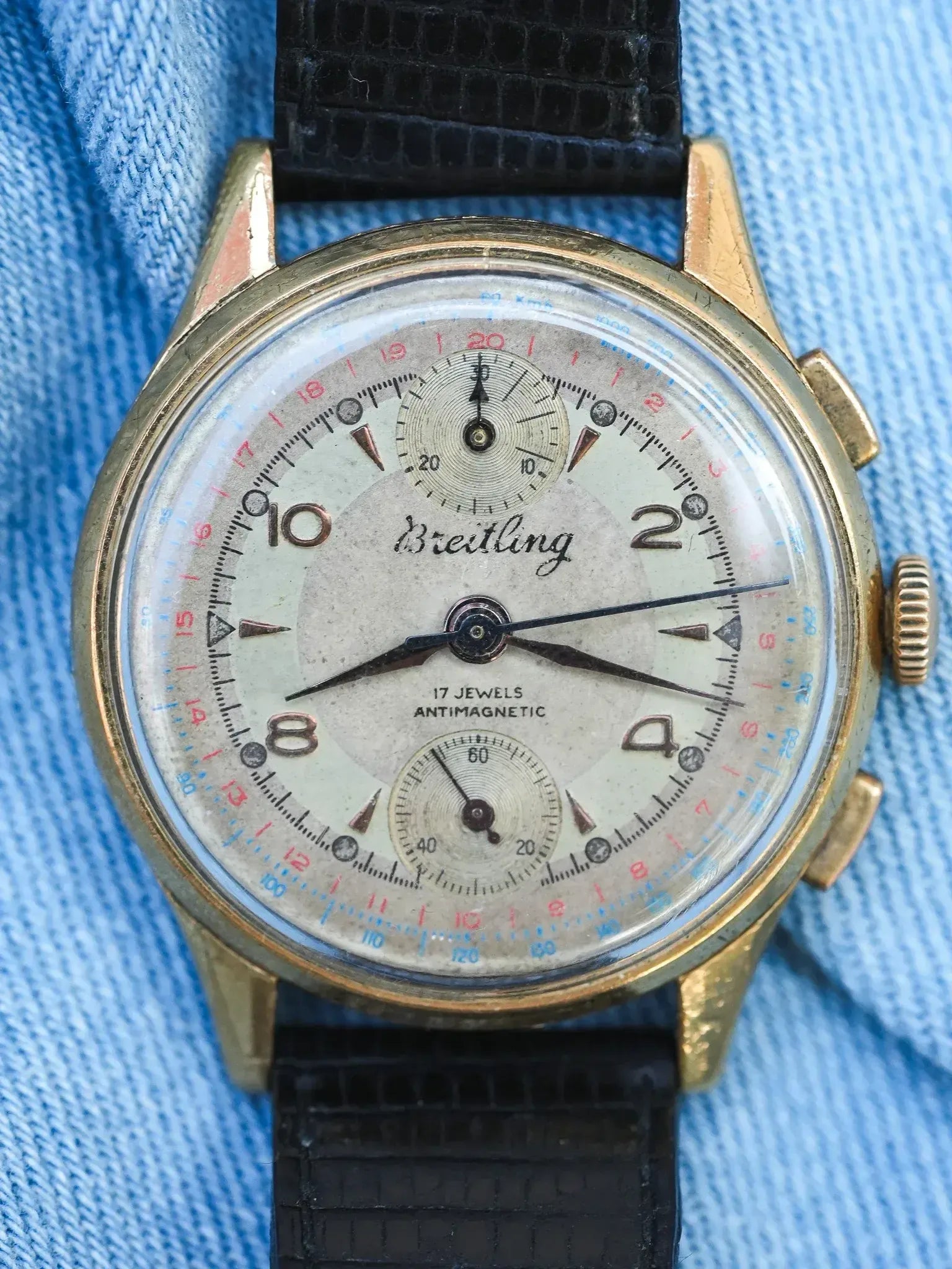 Montre Breitling 178 Vintage - 35mm Plaqué Or Chronographe (Années 1950) - Atelier Victor