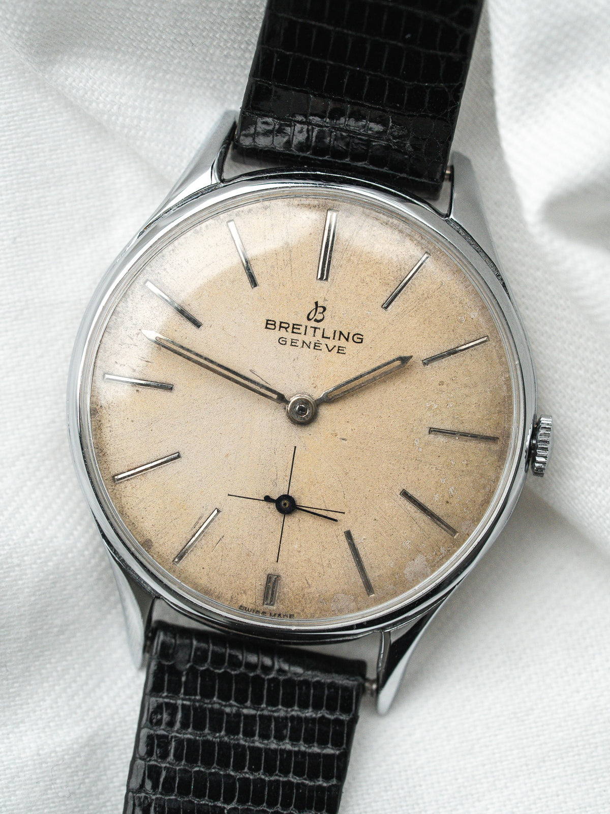 Lancette a foglia in acciaio sfaccettate - Orologio Breitling 1904 Vintage - Atelier Victor