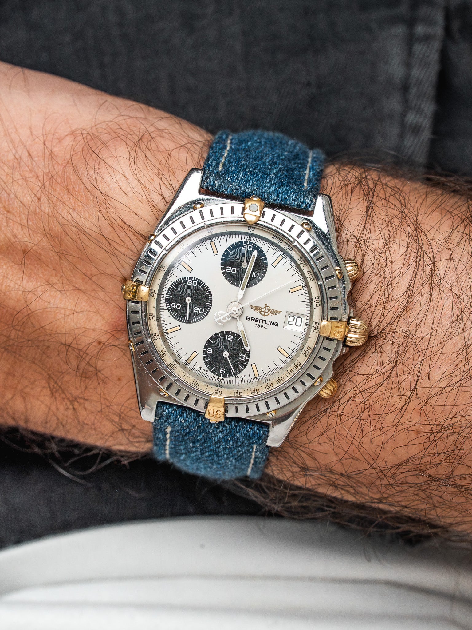 Montre Breitling Chronomat 81950 Acier Or — Argenté (1990)