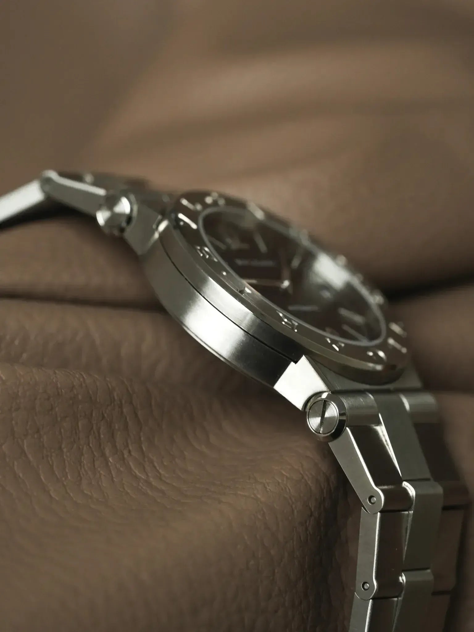 Montre Bvlgari Diagono (Années 2010) - Réf. DG35S Noir Clous de Paris - Atelier Victor