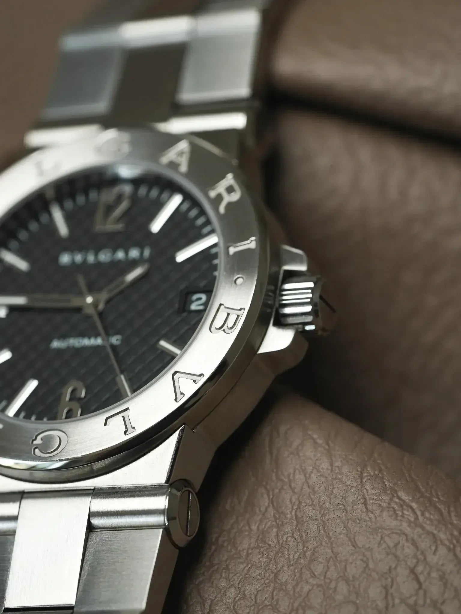 Montre Bvlgari Diagono (Années 2010) - Réf. DG35S Noir Clous de Paris - Atelier Victor