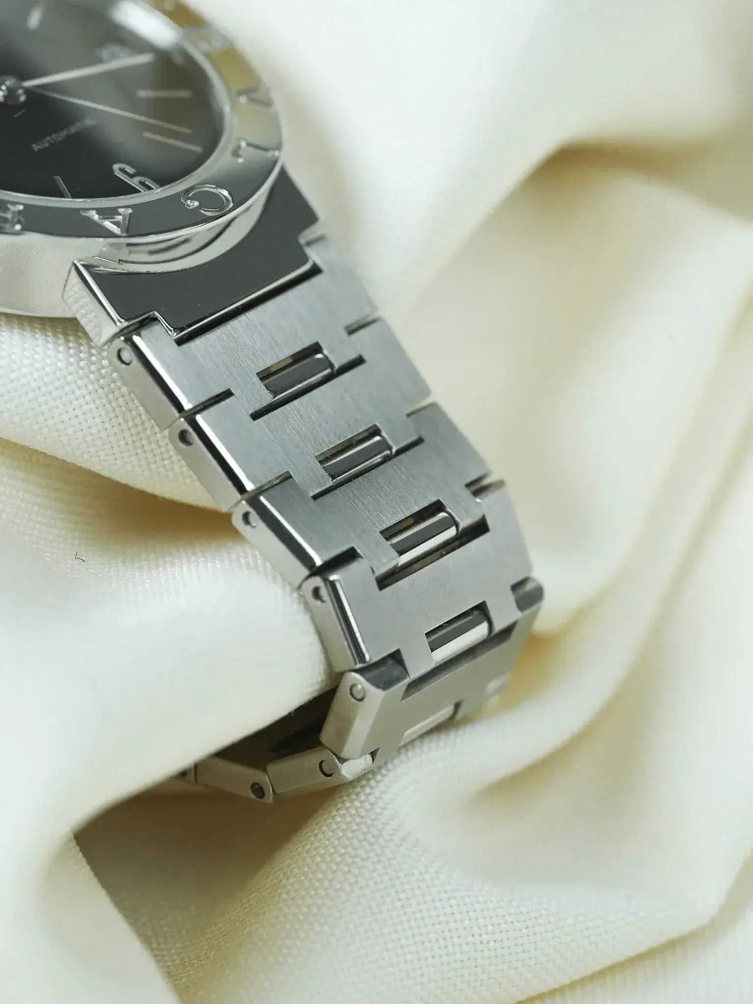 Montre Bvlgari Diagono BB33SS Acier (Années 2000) – Automatique & Cadran Noir - Atelier Victor