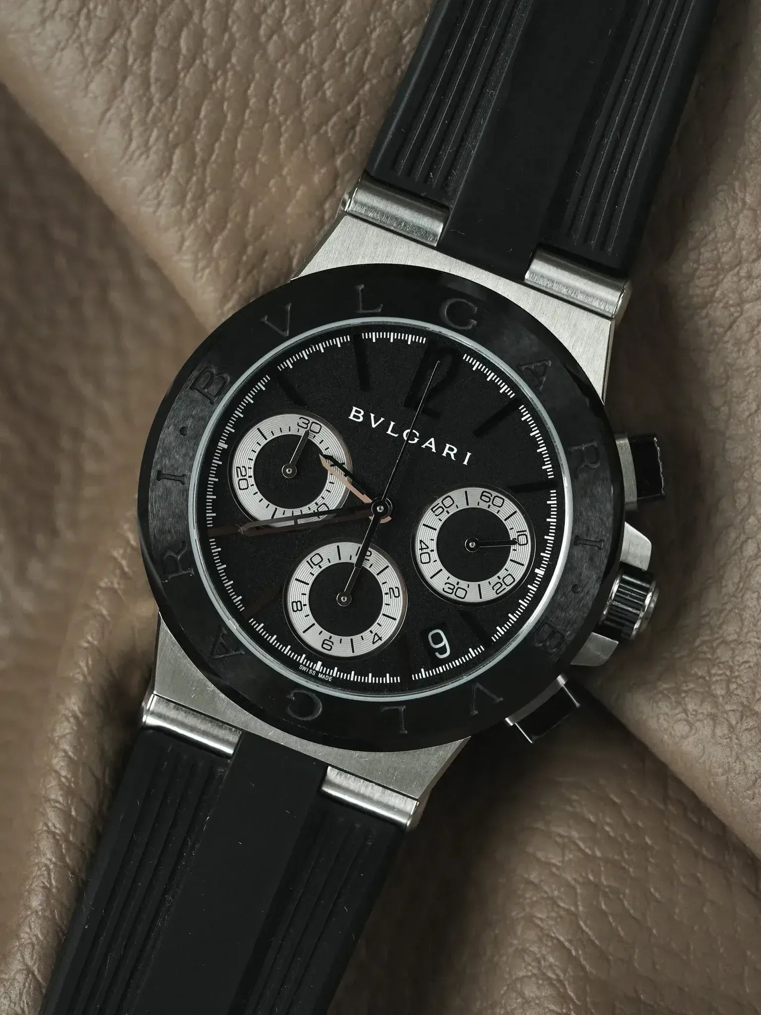 Montre Bvlgari Diagono Chronographe DG37SCCH - Acier Céramique (Années 2000) - Atelier Victor