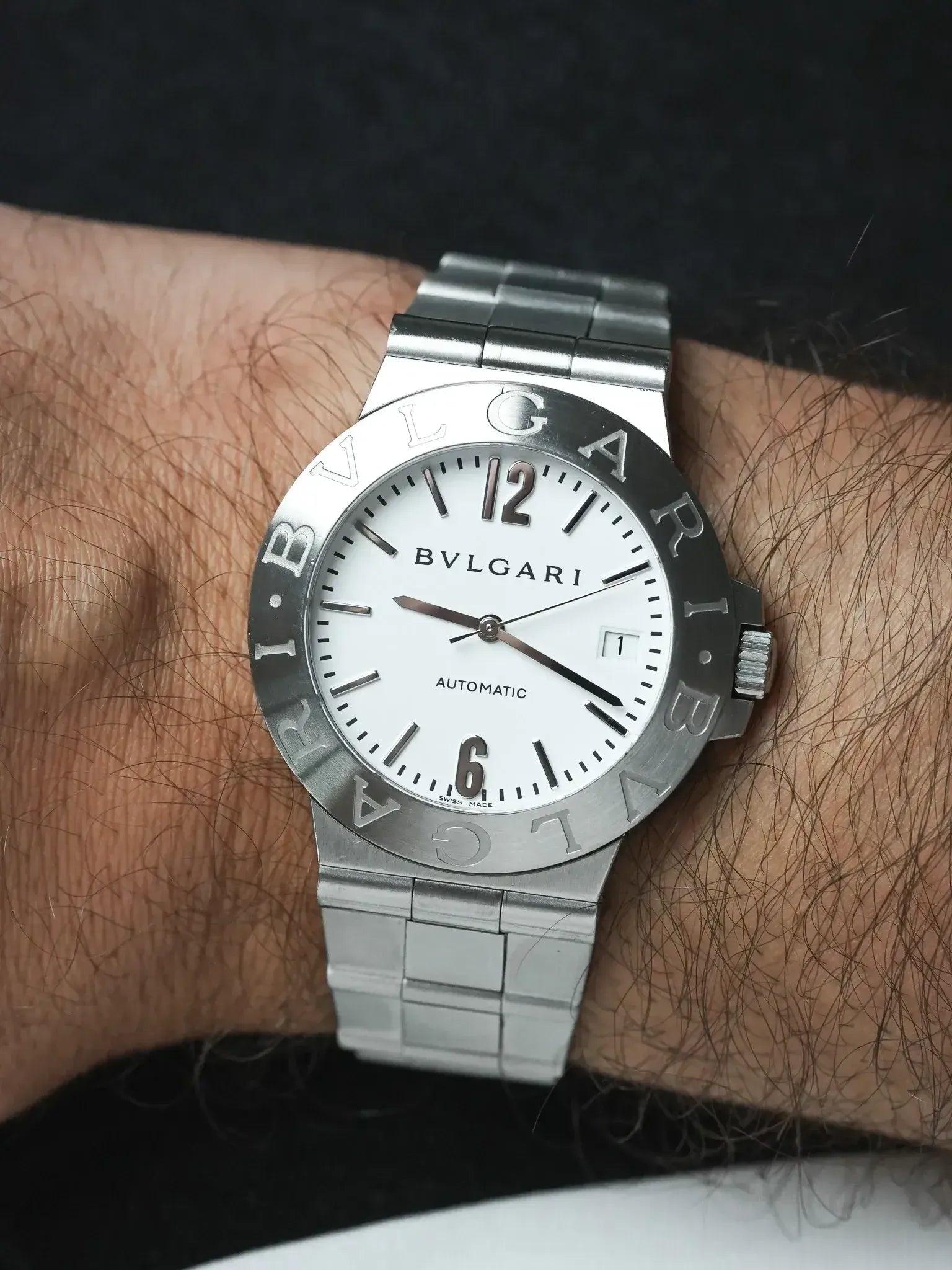 Montre Bvlgari Diagono LCV38S (2005) - Acier Automatique Cadran Blanc