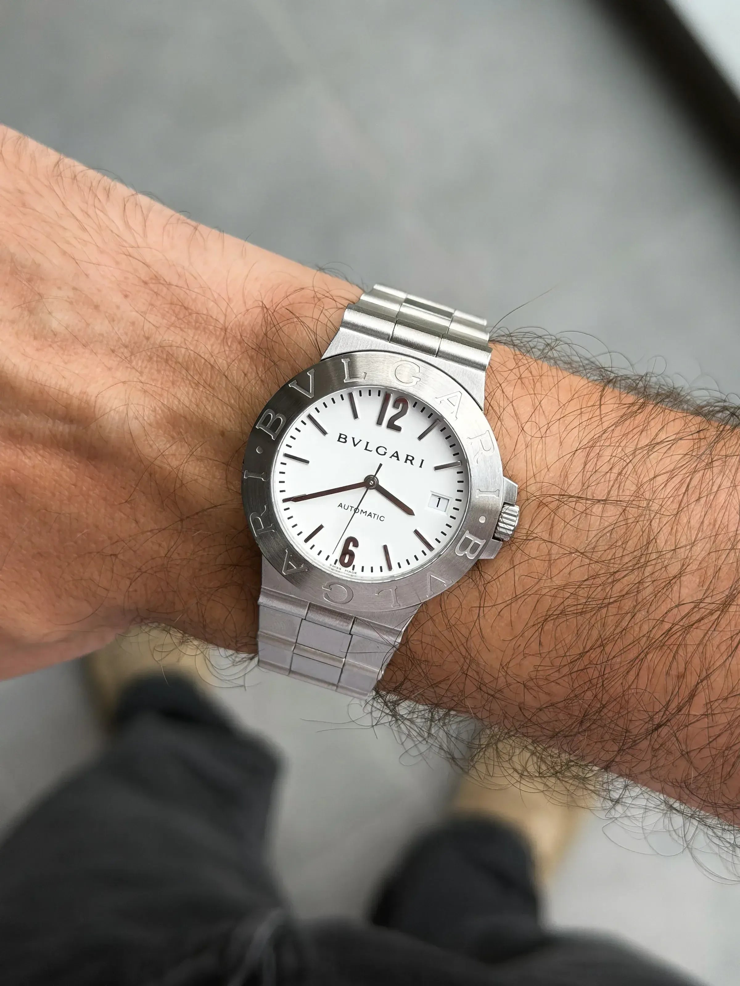 宝格丽Diagono LCV38S手表(2005年)- 不锈钢自动白色表盘