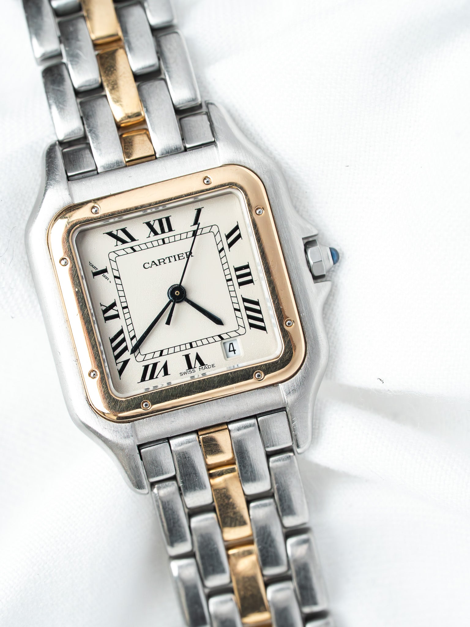 Винтажные часы Cartier Panthère 839490 Сталь Золото — Medium 27mm Кремовый циферблат (1990s)