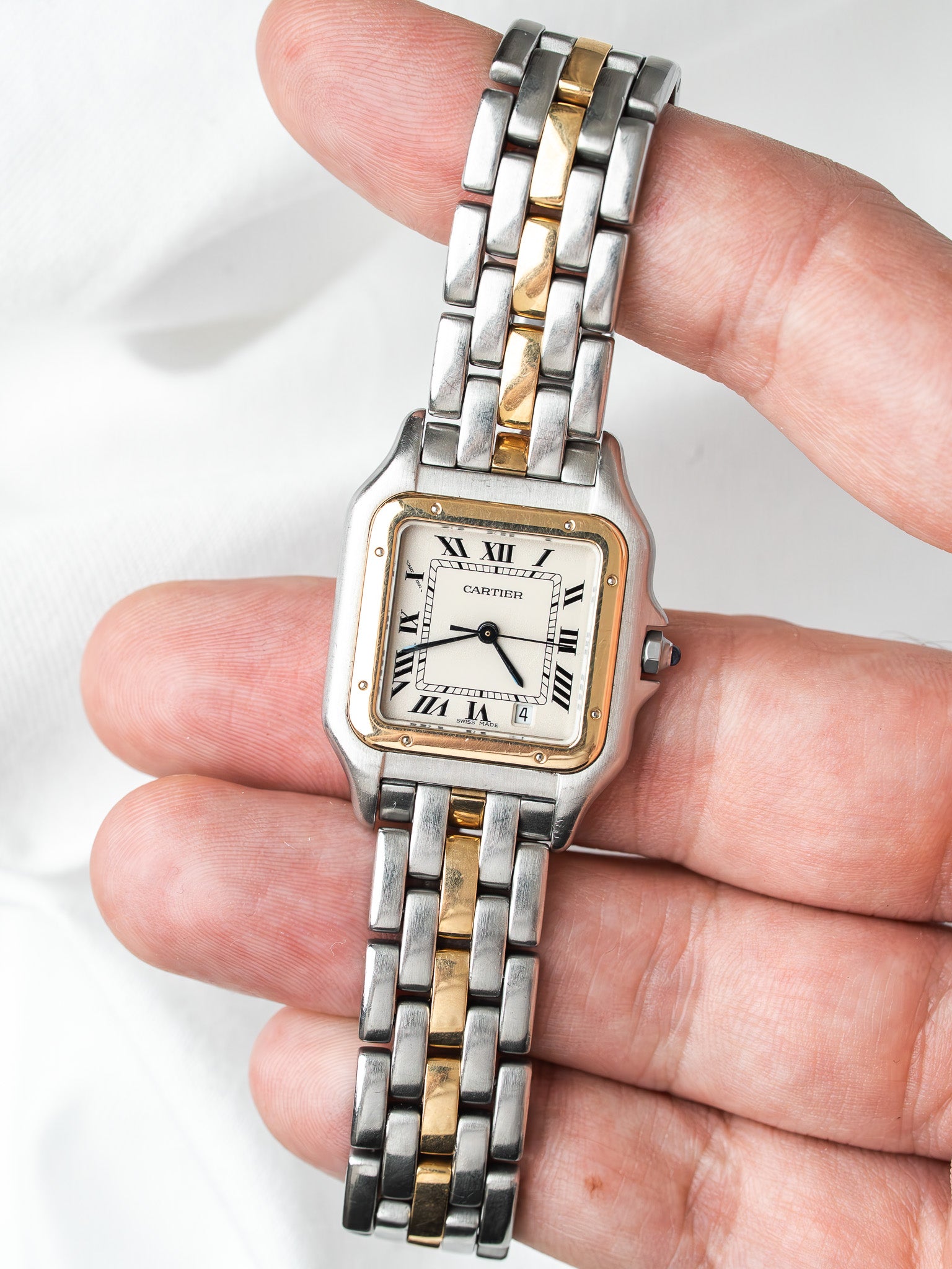 Винтажные часы Cartier Panthère 839490 Сталь Золото — Medium 27mm Кремовый циферблат (1990s)