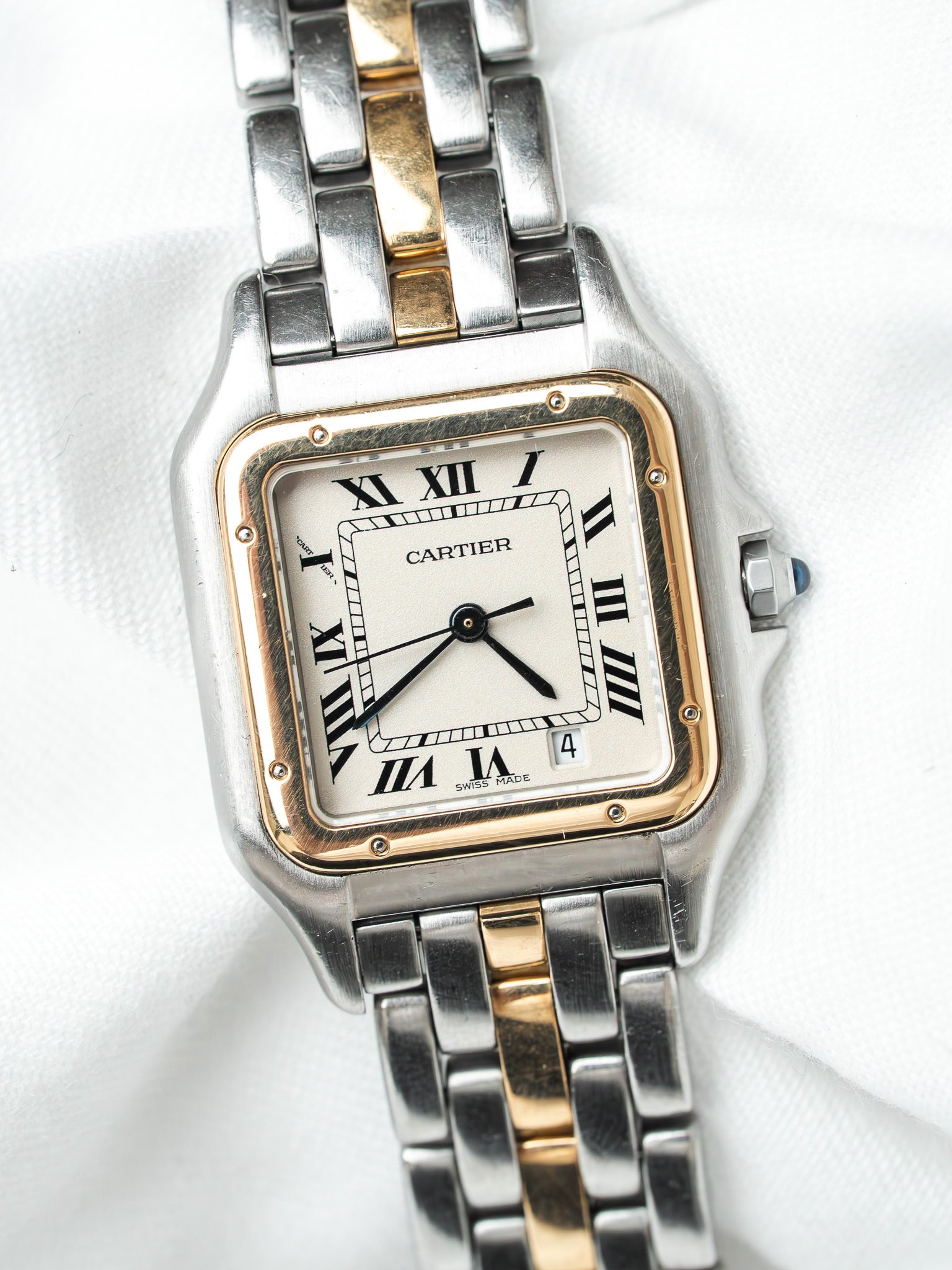 Винтажные часы Cartier Panthère 839490 Сталь Золото — Medium 27mm Кремовый циферблат (1990s)