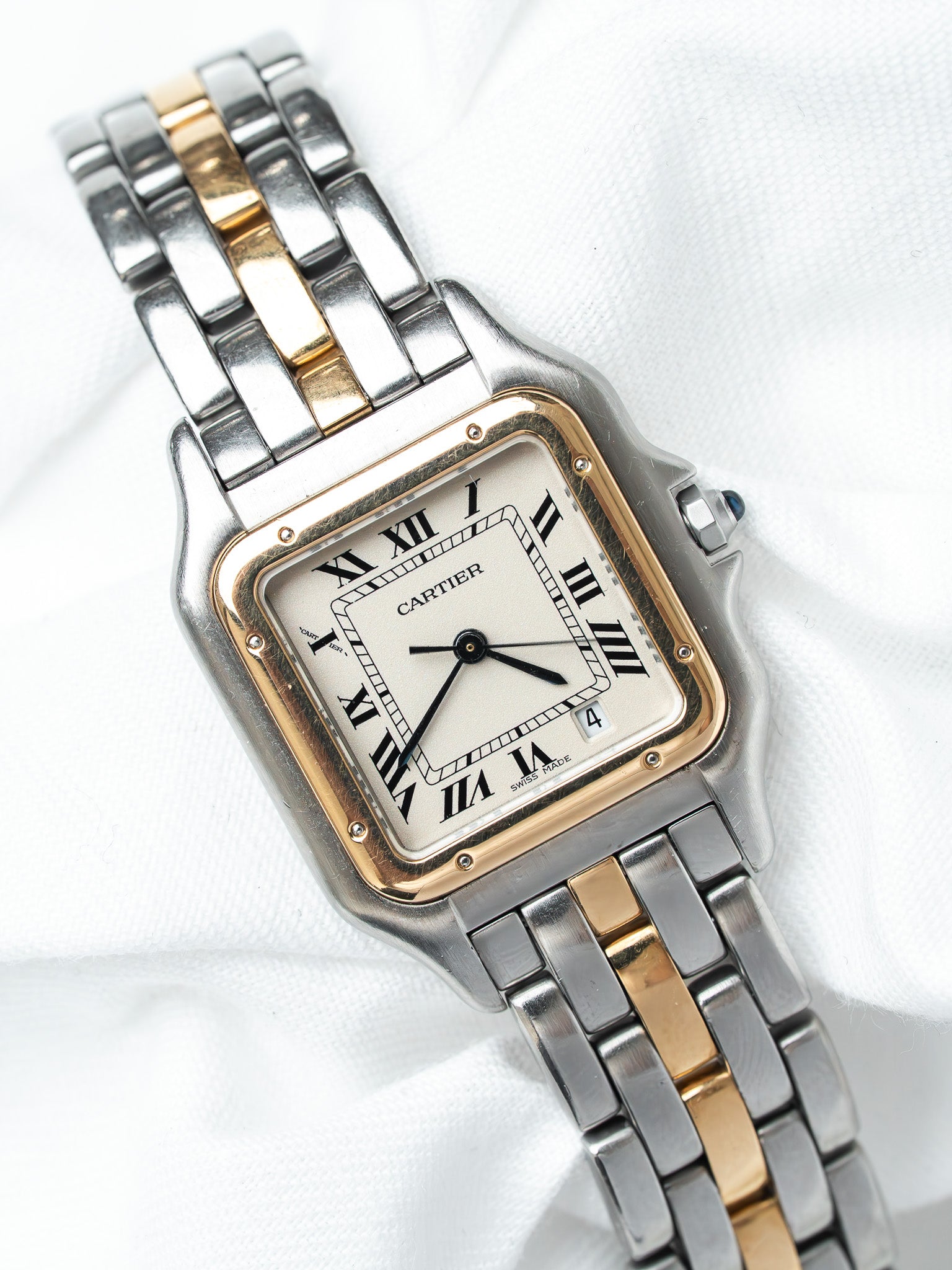 Винтажные часы Cartier Panthère 839490 Сталь Золото — Medium 27mm Кремовый циферблат (1990s)