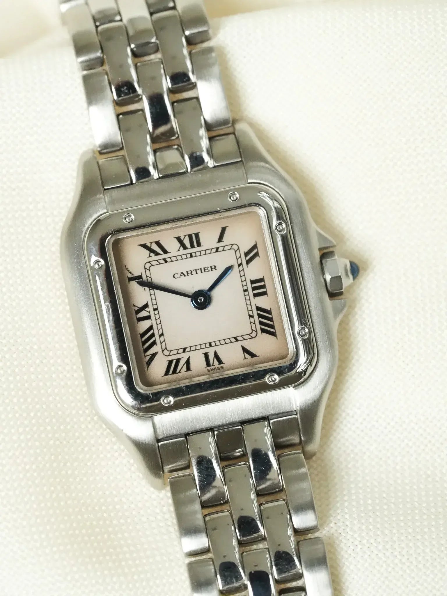 Cartier - Panthere Acier 24mm Cadran rosé réf 1320 - 1990s - Atelier Victor