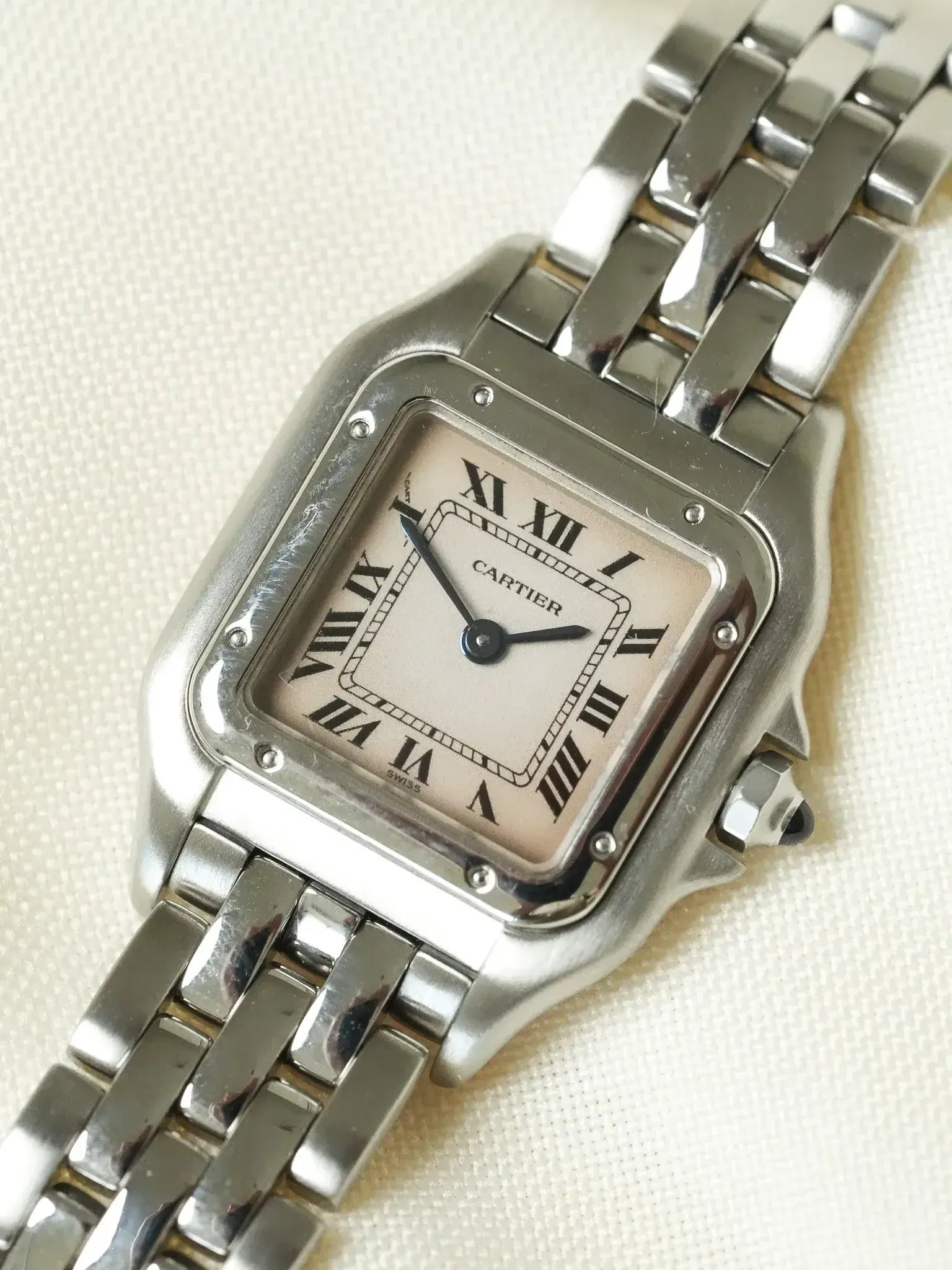 Cartier - Panthere Acier 24mm Cadran rosé réf 1320 - 1990s - Atelier Victor