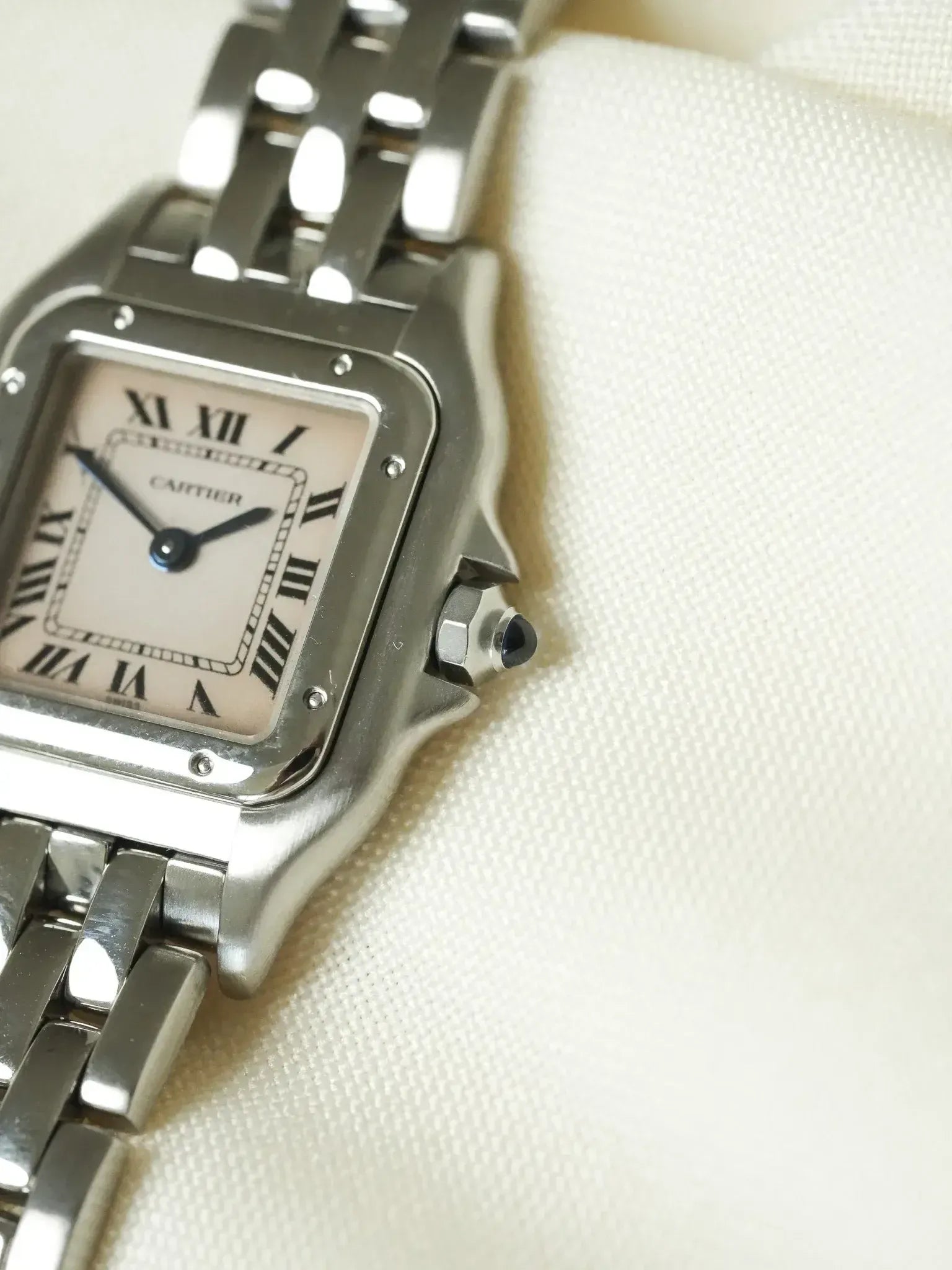 Cartier - Panthere Acier 24mm Cadran rosé réf 1320 - 1990s - Atelier Victor