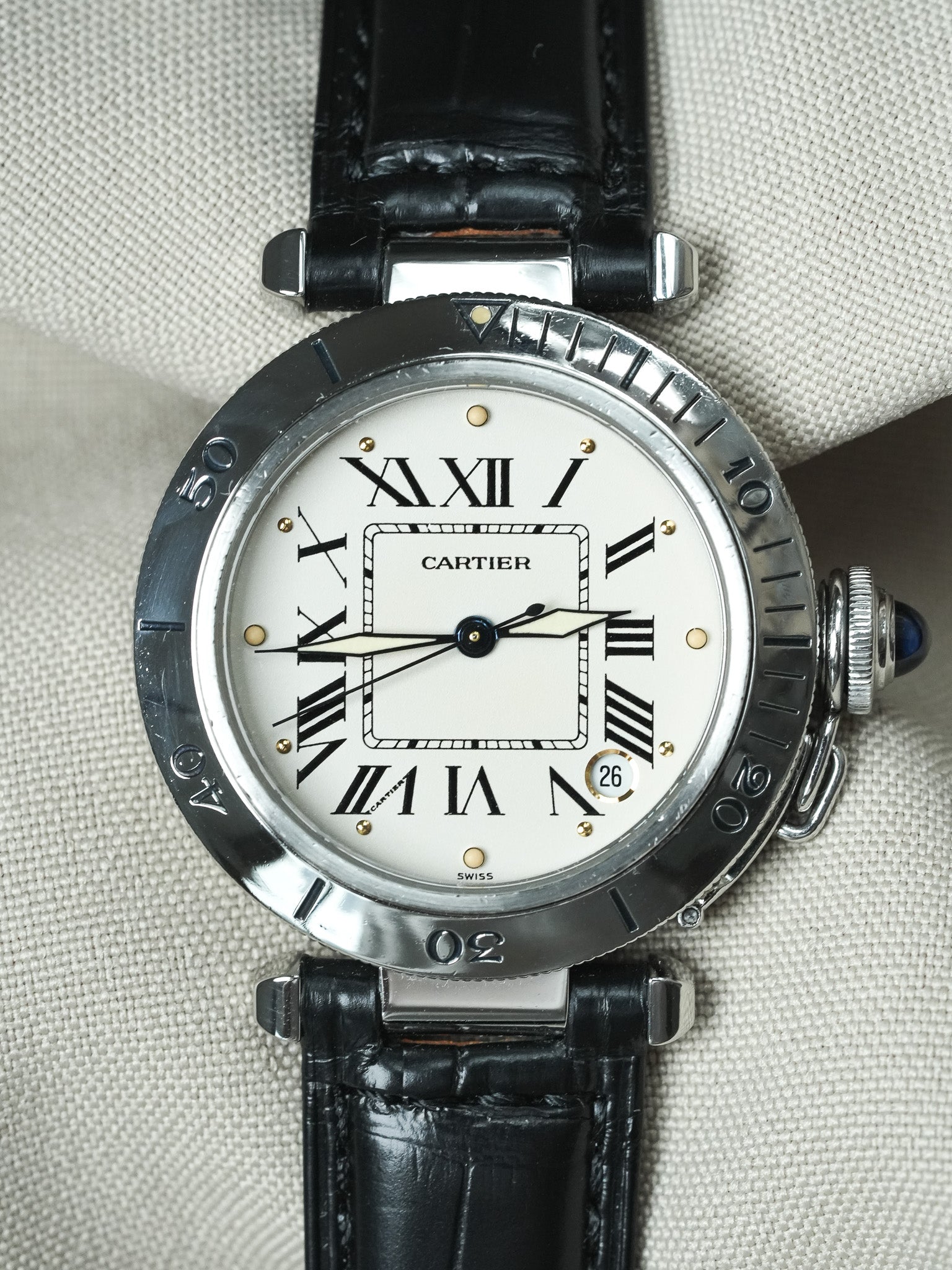 Montre Cartier Pasha Vintage - ref. R4010 Acier 35.5mm Crème (Années 2000) - Atelier Victor