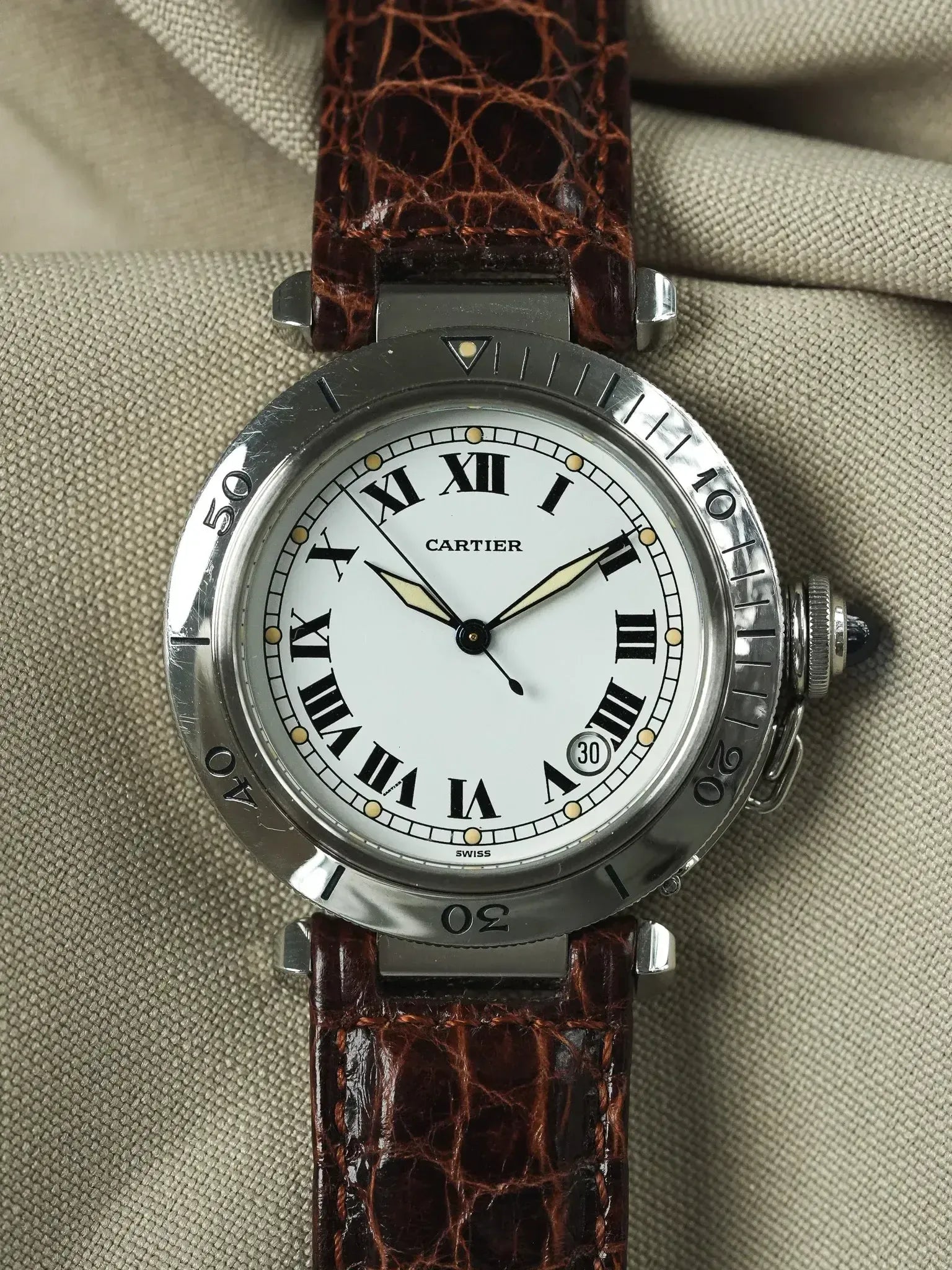 Montre Cartier Pasha Vintage - ref. R4020 Acier 38mm (Années 2000) - Atelier Victor