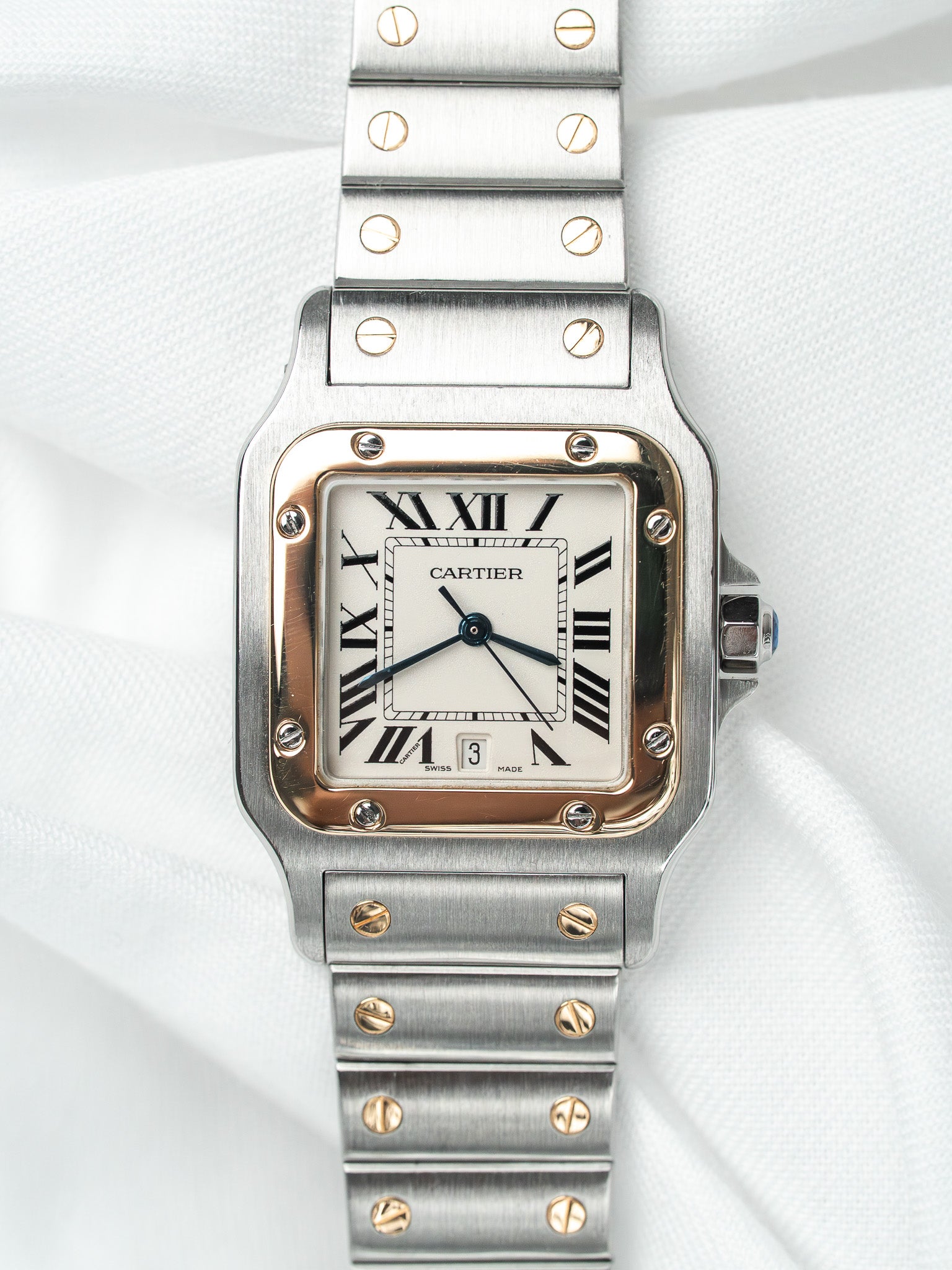 Orologio Cartier Santos Galbée 1566 Acciaio e Oro 18k — Bicolore (Anni 2000)