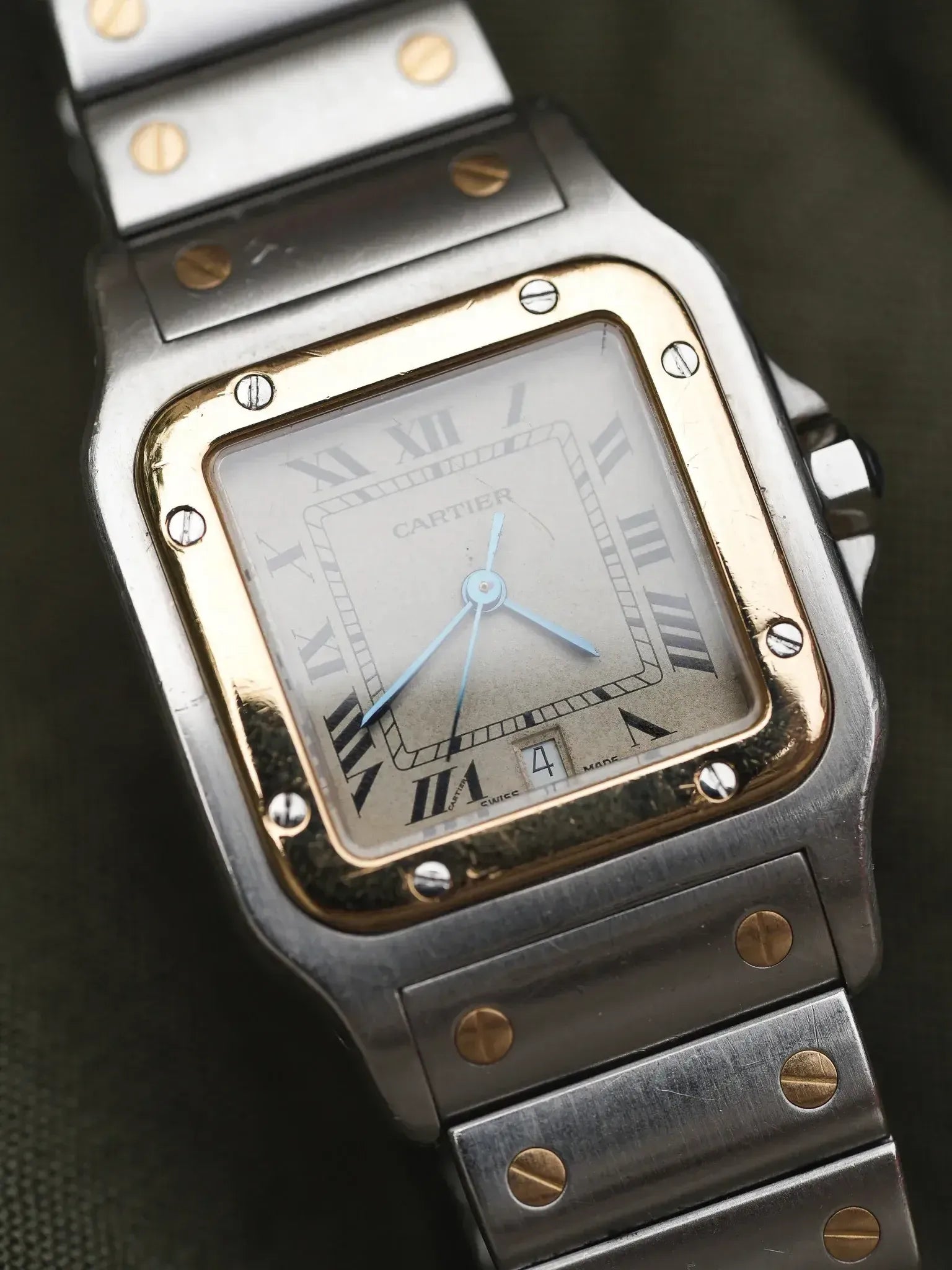 Montre Cartier Santos Galbée Vintage Or et Acier 1879 (Années 1990) - Atelier Victor