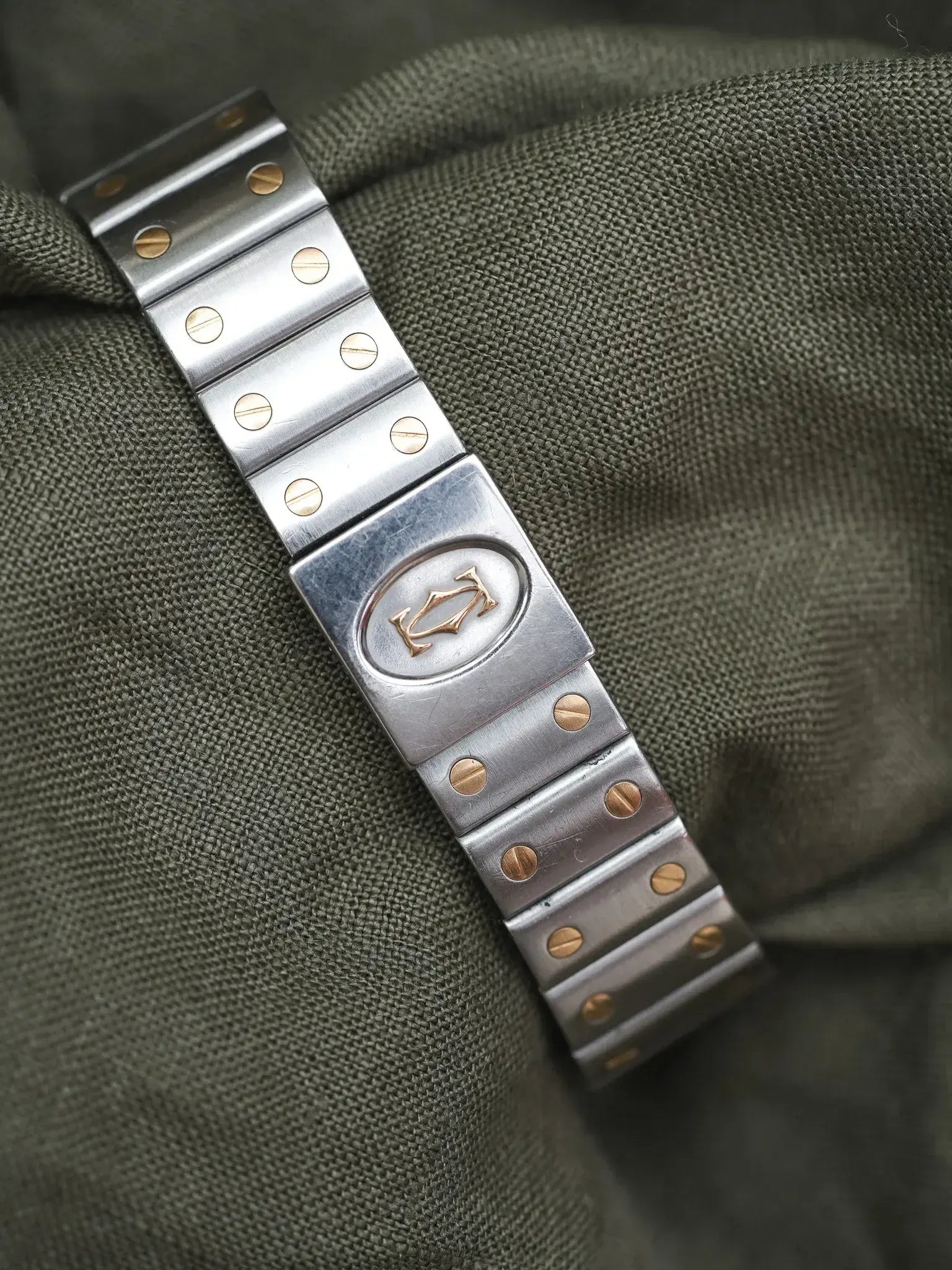 Montre Cartier Santos Galbée Vintage Or et Acier 1879 (Années 1990) - Atelier Victor