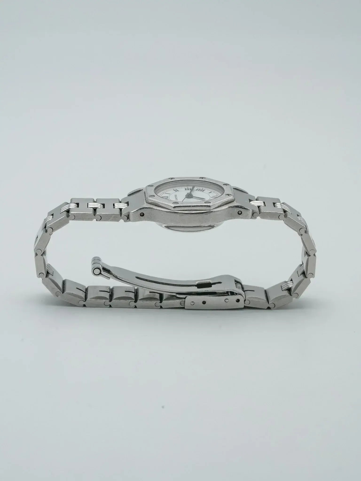 Montre Cartier Santos Godron Octagon Vintage - 24mm Acier (Années 1980) - Atelier Victor