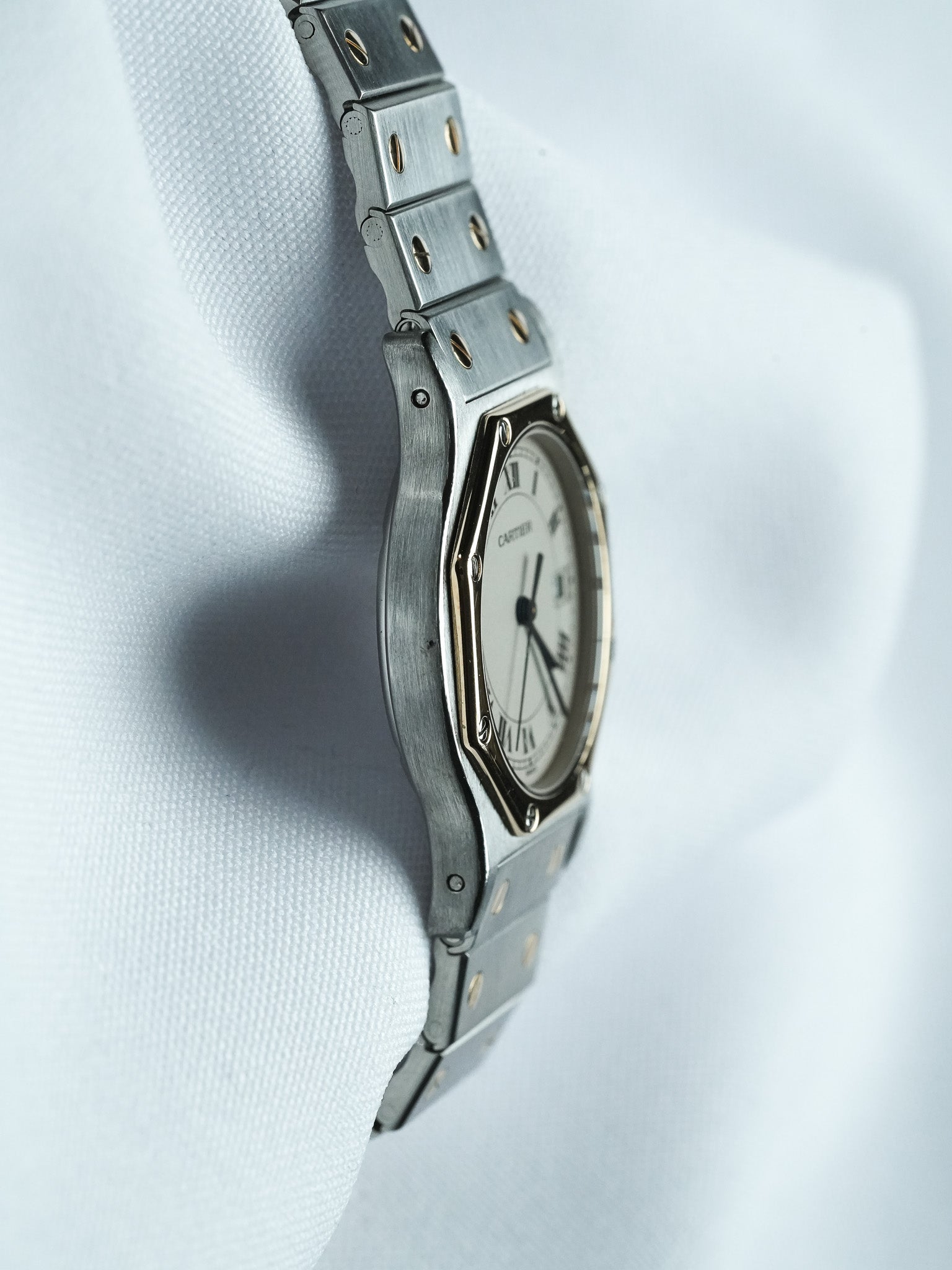 Montre Cartier Santos Octogonale Vintage - 29mm Acier Or Quartz (1980s) - Atelier Victor
